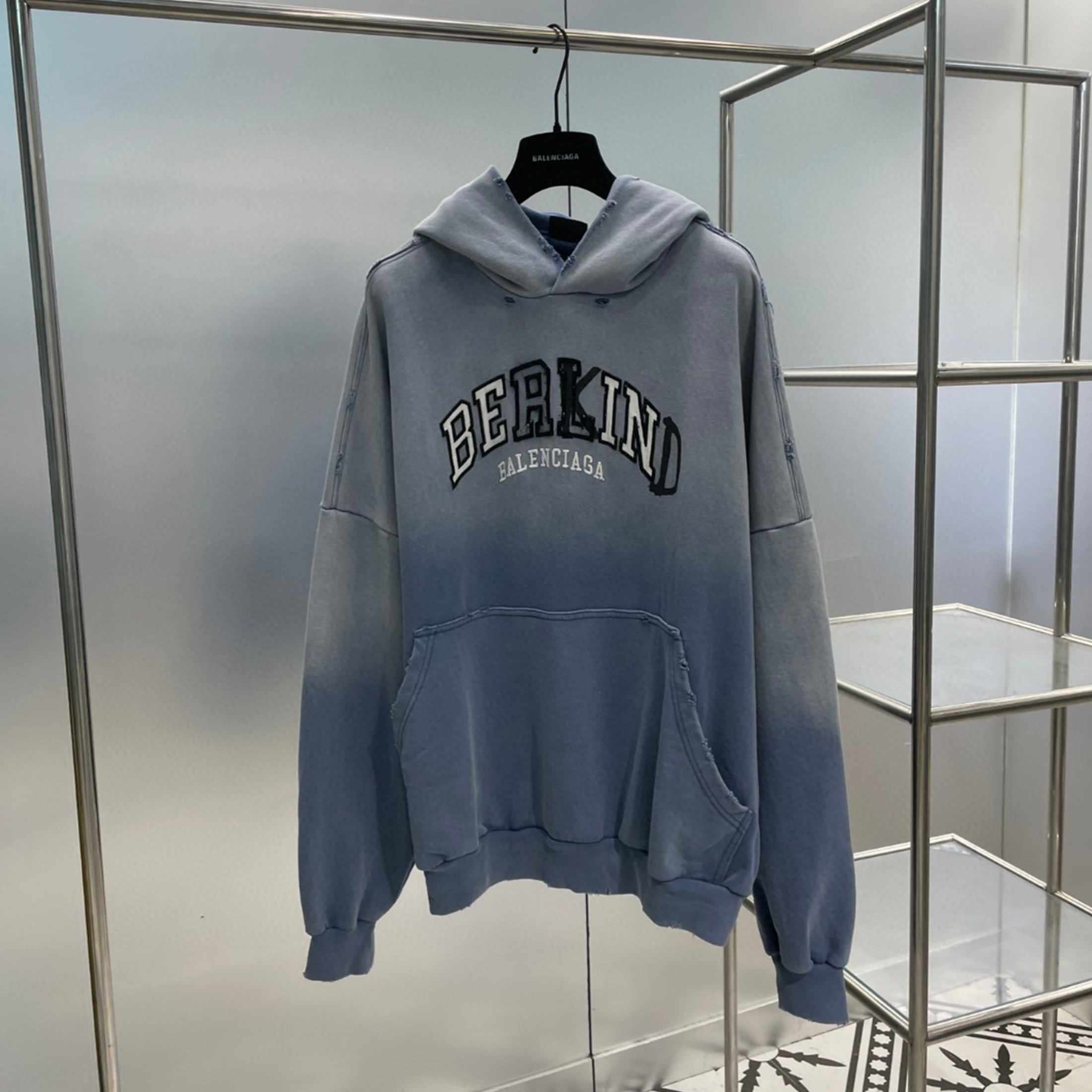 NIGO Balenciaga Men's Women's Spring And Autumn Printed Embroidery Silhouette Hooded Sweatshirt Vintage Casual Do-over Sweatshirt #nigo98661