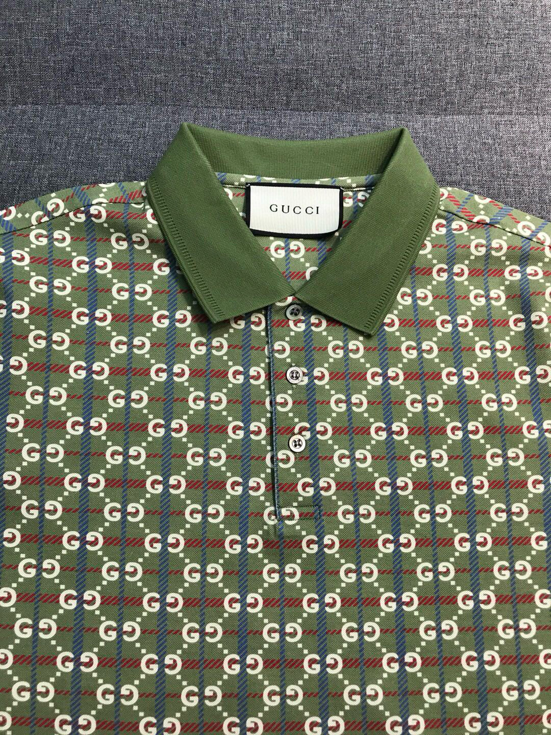NIGO Gucci Men's Summer Fashion Lapel Letter Full Print Short Sleeve Fitted Polo Shirt #nigo98673