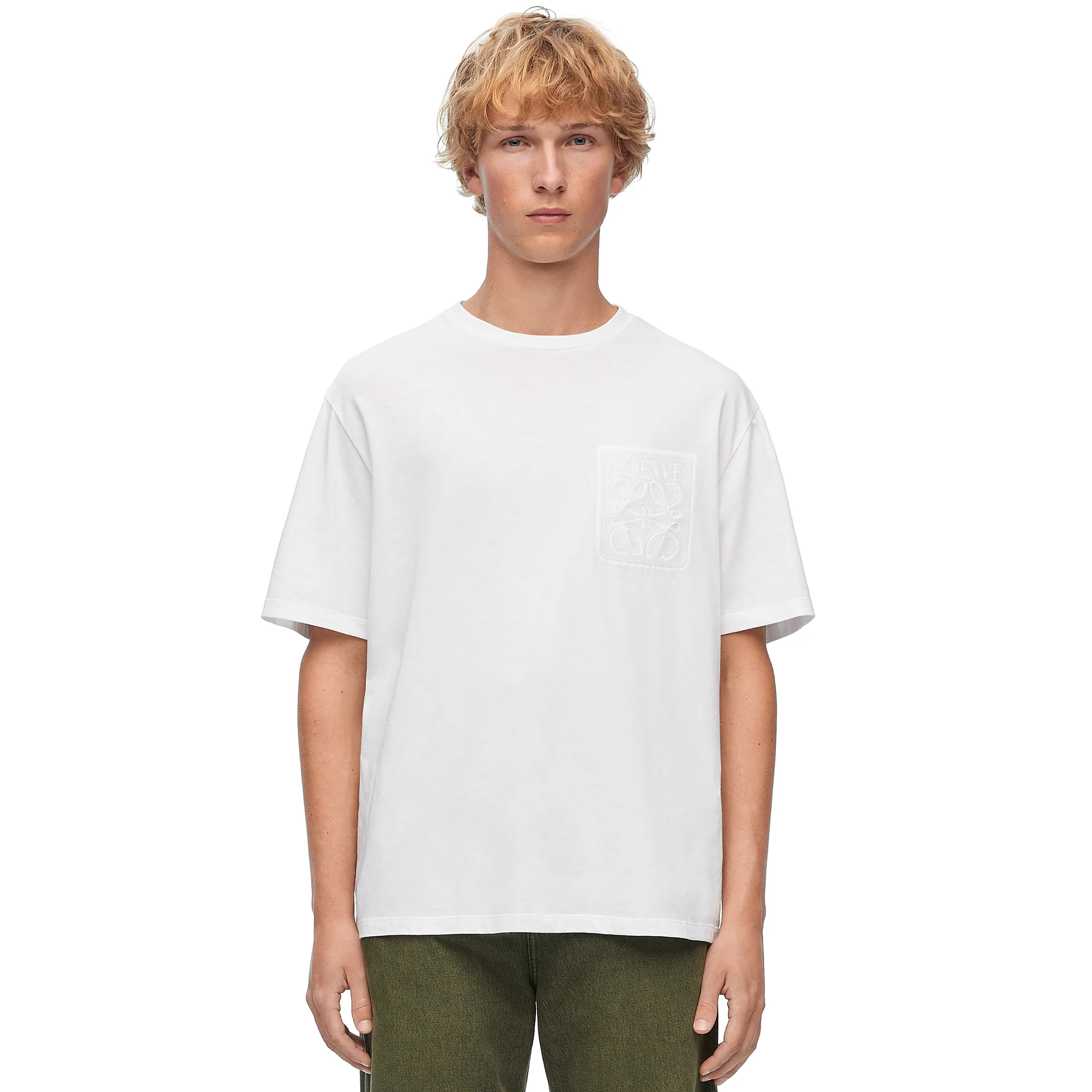 NIGO Loewe Men's Summer Pattern Embroidery Patch Pocket Casual Round Neck Short Sleeve T-Shirt #nigo98665
