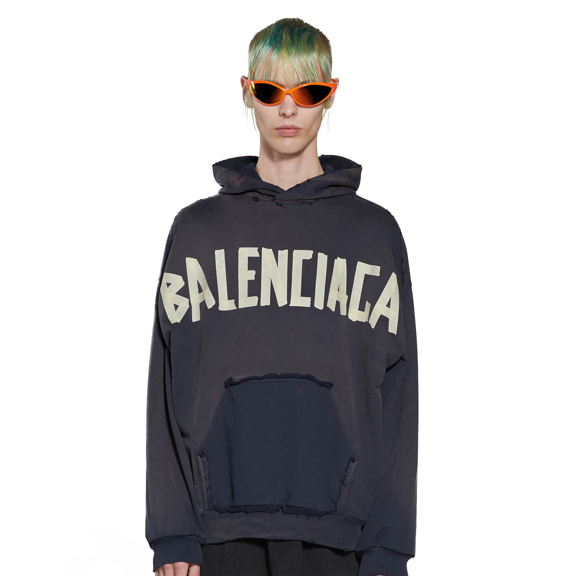 NIGO Balenciaga Men's Women's Solid Color Logo Letter Printed Spring and Autumn Fashion Oversized Cotton Tape Type Ripped Pocket Hoodie #nigo98712
