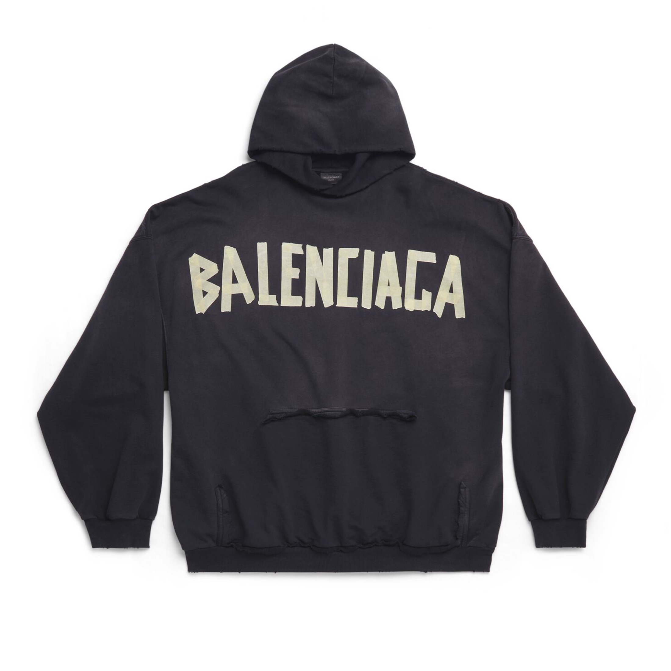 NIGO Balenciaga Men's Women's Solid Color Logo Letter Printed Spring and Autumn Fashion Oversized Cotton Tape Type Ripped Pocket Hoodie #nigo98712