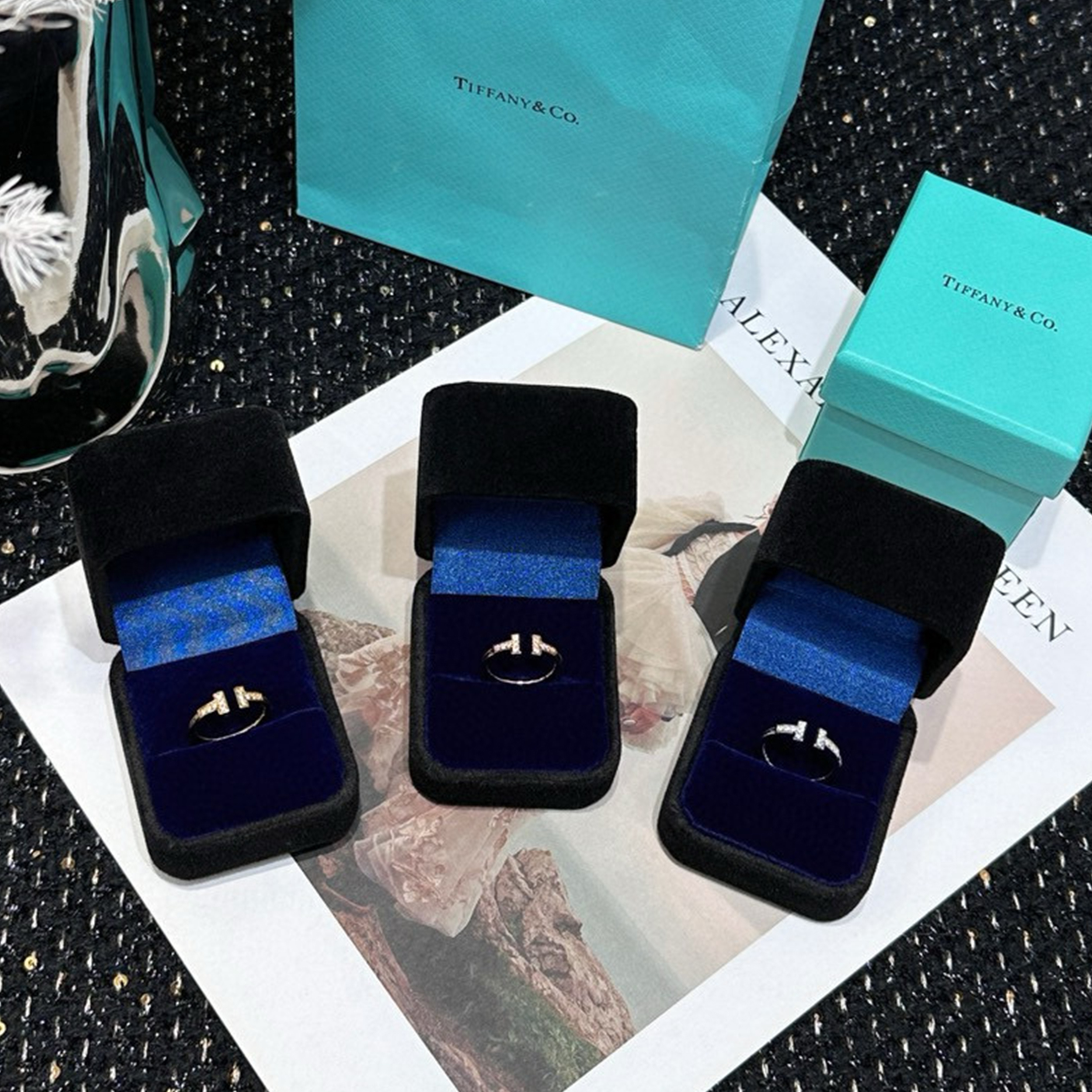 NIGO Tiffany & Co. Women's Men's Fashion Trend Letter Metal Ring With Diamond Luxury Jewelry Accessories #nigo7954