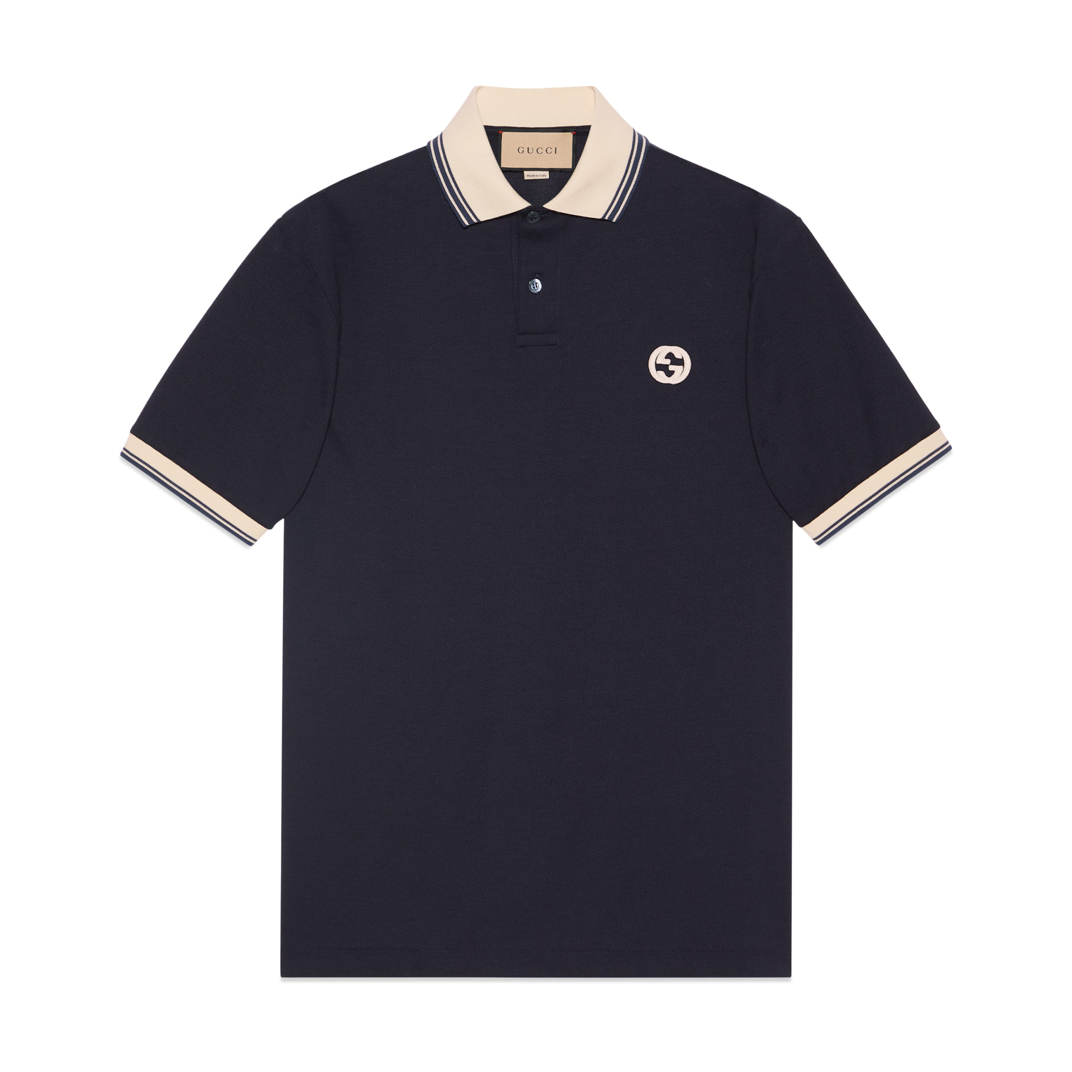 NIGO Gucci Men's Summer Colorblocked Stripe Trim Cotton Polo Neck Short Sleeve T-Shirt #nigo98684