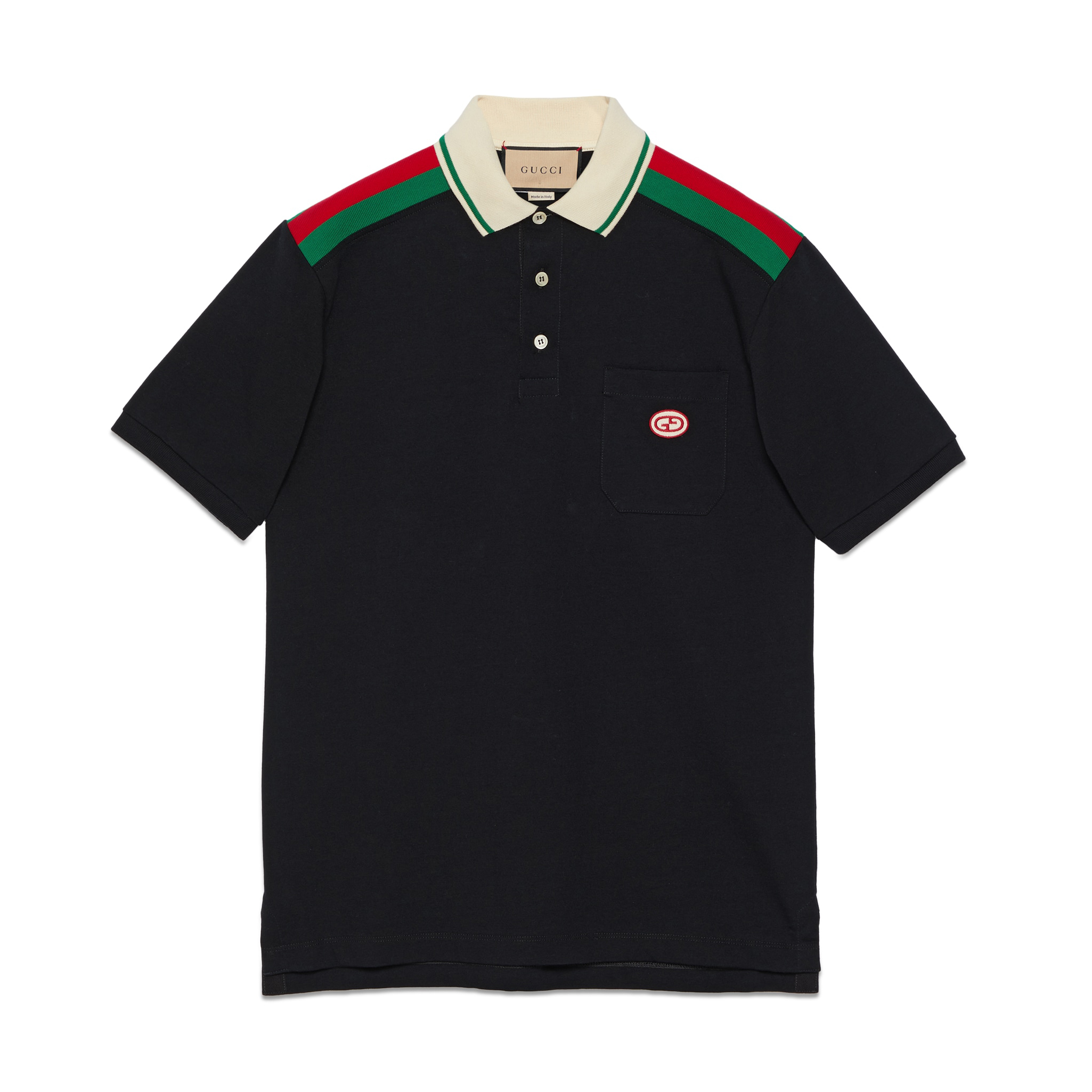 NIGO Gucci Men's Summer Colorblocked Stripe Trim Cotton Polo Neck Short Sleeve T-Shirt #nigo98685