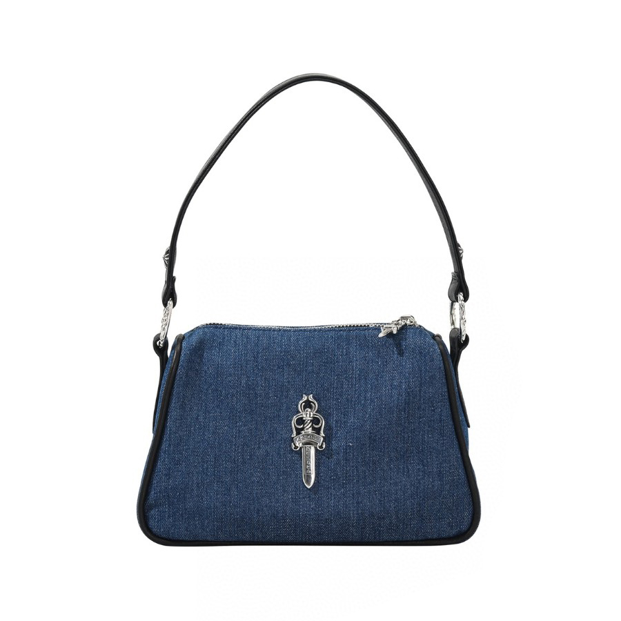 NIGO Chrome Hearts Women's Solid Color 925 Silver Accessories Cowboy Leather Tote Underarm Bag Bags #nigo98676