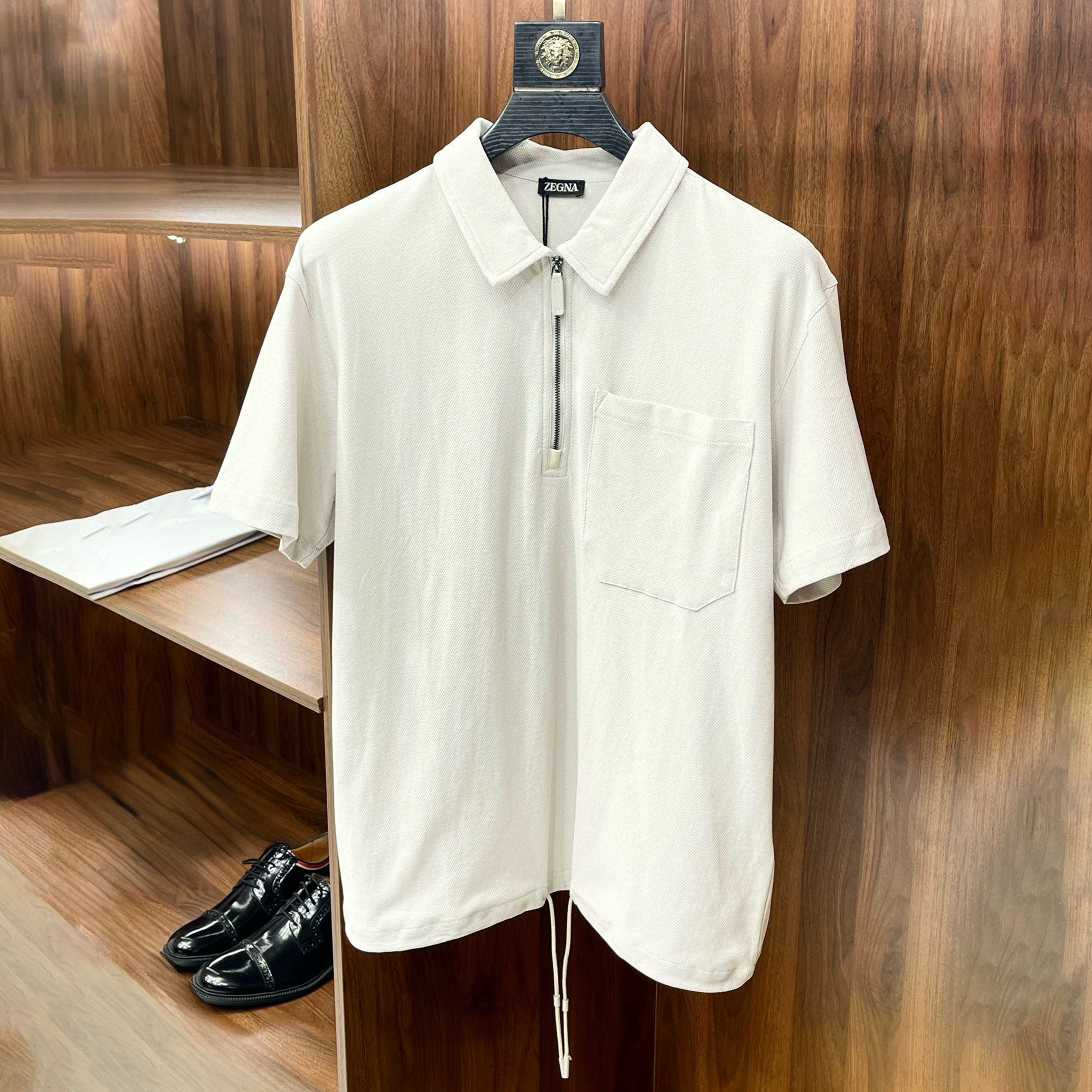 NIGO Ermenegildo Zegna Men's Spring And Summer Fashion Trend Solid Color Loose Casual Polo Shirt Lapel Zipper Temperament T-shirt Ngvp #nigo7965