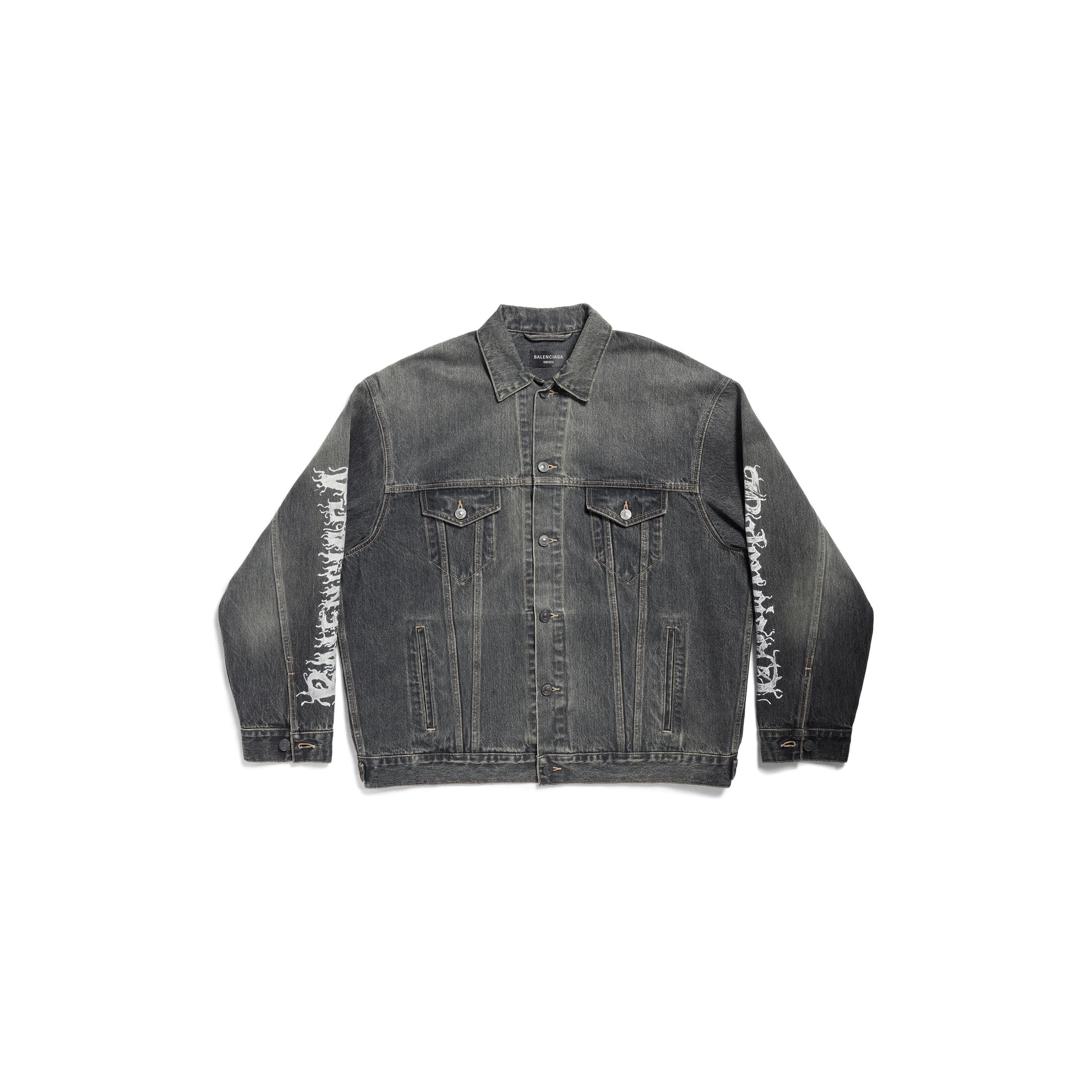 NIGO Balenciaga Men's Spring And Autumn Cotton Denim Printed Washed Vintage Denim Jacket Lapel Casual Jacket #nigo98719