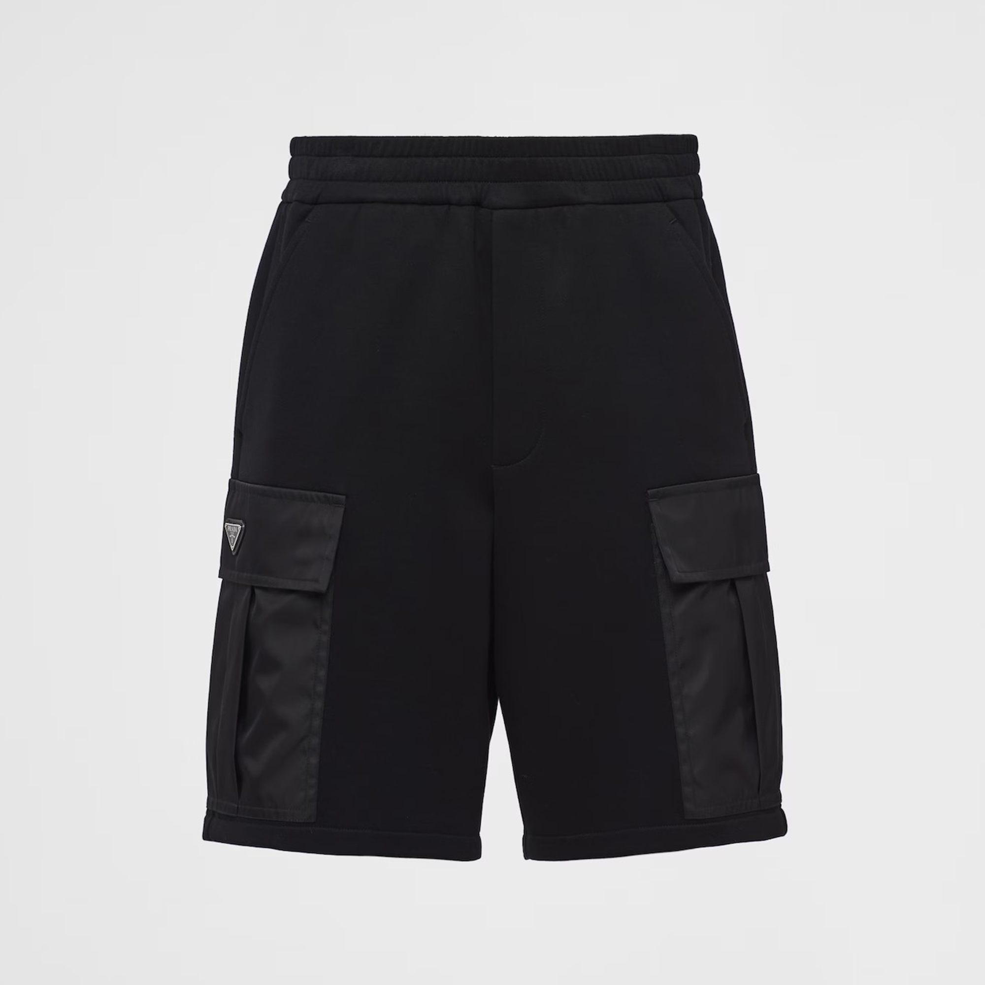 NIGO Prada Men's Summer Solid Color Re-Nylon Detail Cotton Fleece Bermuda Straight Casual Shorts #nigo98714