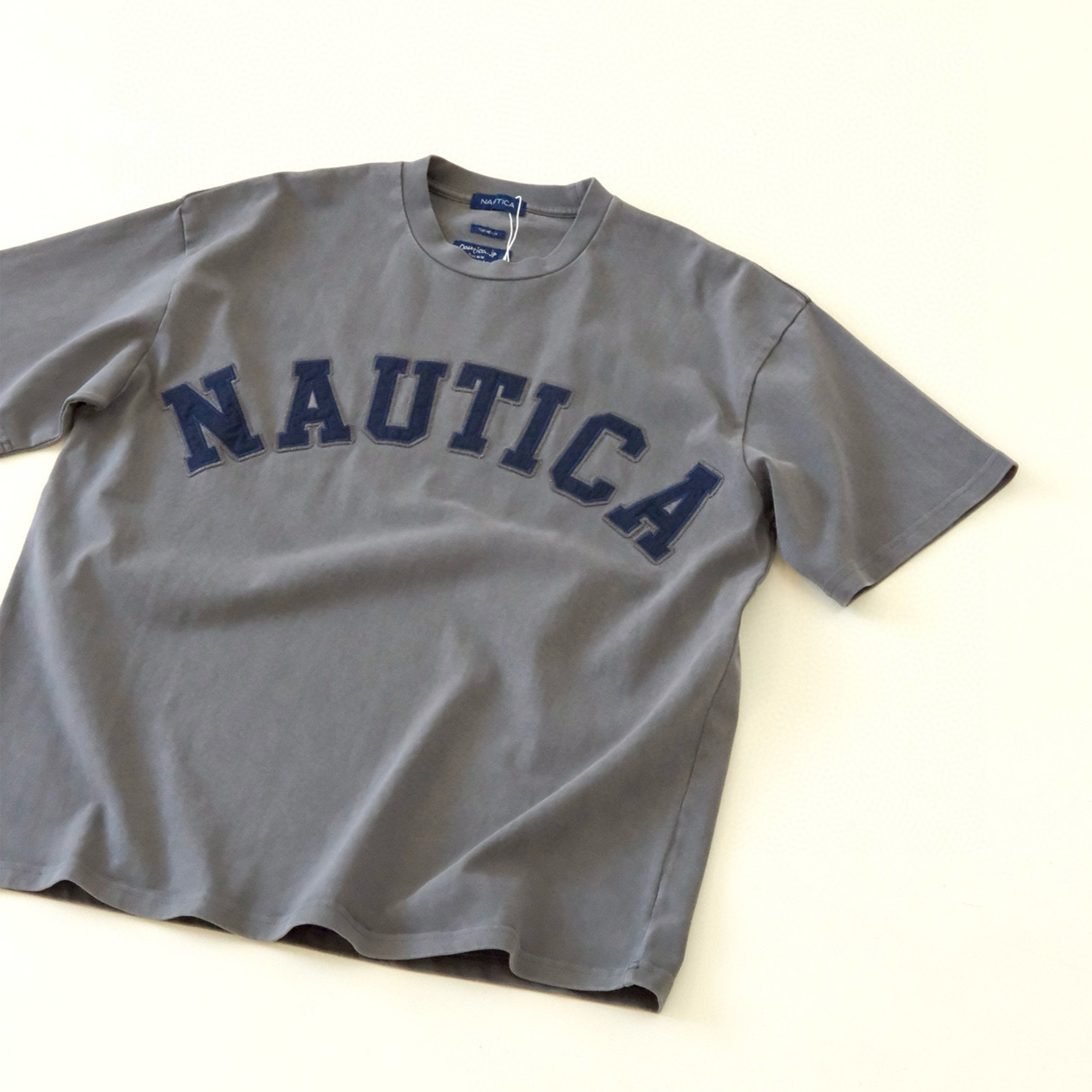 NIGO Nautica Japan Men's Women's Spring And Summer Washed And Aged Solid Color Letter Fashion Loose Casual Short Sleeve T-shirt Ngvp #nigo7967