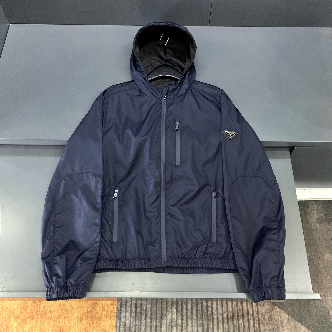 NIGO Prada Men's Women's Spring and Summer Fashion Solid Color Zipper Long Sleeve Hooded Jacket #nigo98718