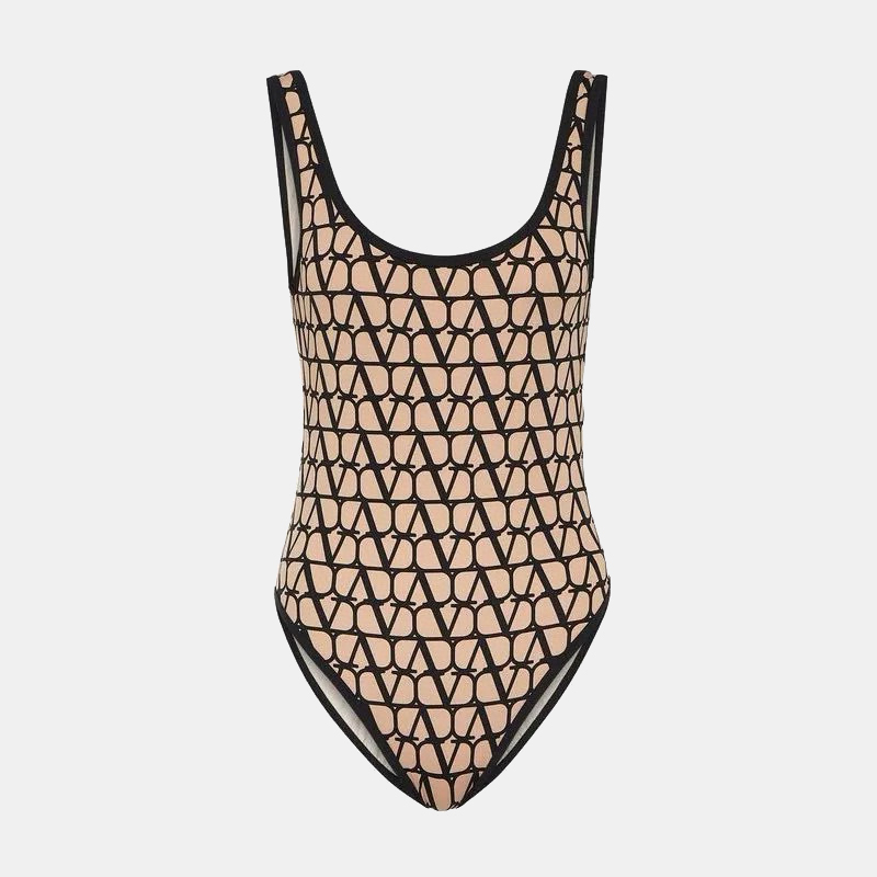 NIGO Valentino Women's Summer Interwoven Pattern One-piece Swimsuit Top #nigo98757