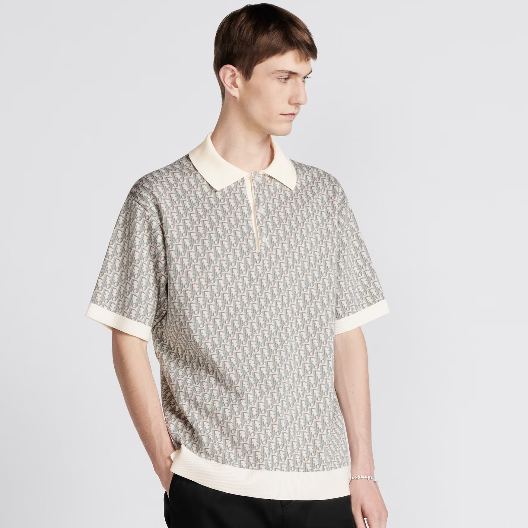 NIGO Dior Men's Summer Graphic All Over Print Polo Neck Straight Short Sleeve T-Shirt #nigo98753