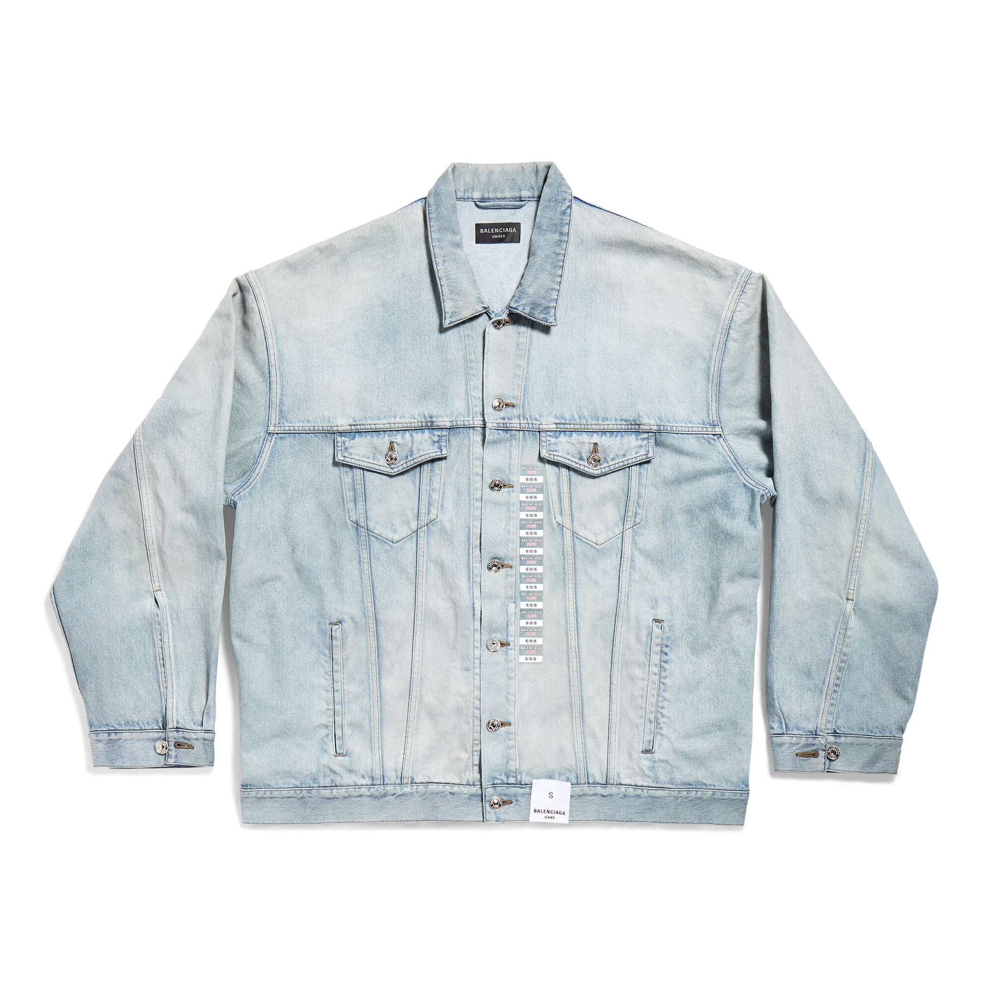 NIGO Denim Size Sticker Baggy Balenciaga Men's And Women's Spring And Fall Washed Single Breasted Loose Fit Denim Jacket Jeans Pants Suit Set #nigo98772