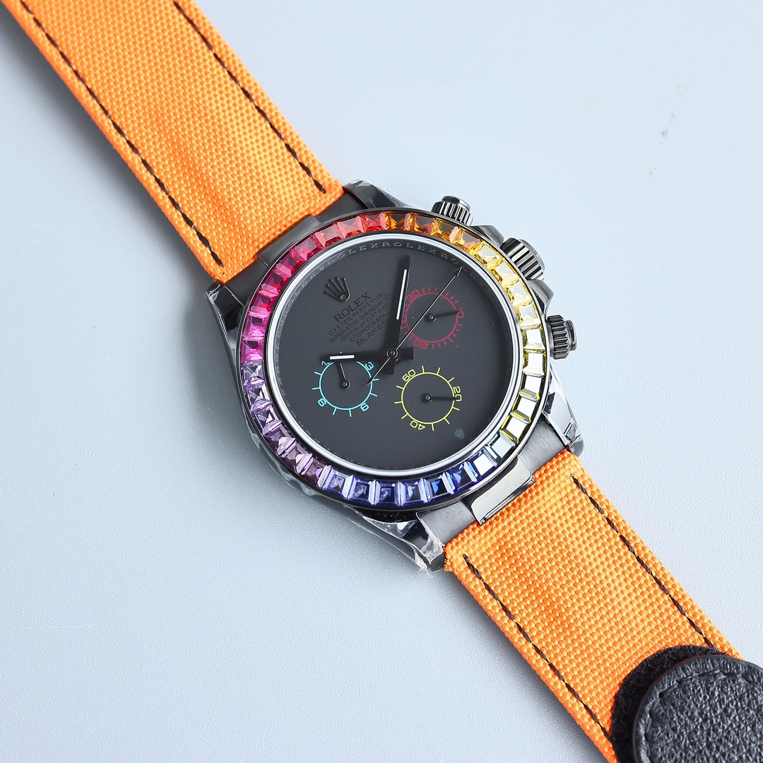 NIGO Rolex Men's Women's Fashion Luxury With Diamonds Orange Strap Casual Temperament Mechanical Watch #nigo98764