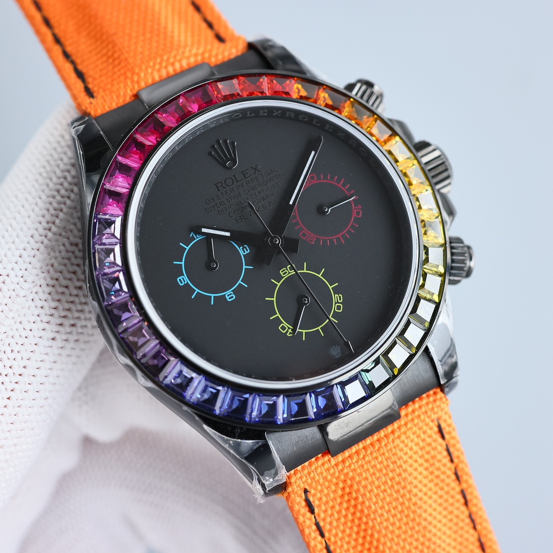 NIGO Rolex Men's Women's Fashion Luxury With Diamonds Orange Strap Casual Temperament Mechanical Watch #nigo98764