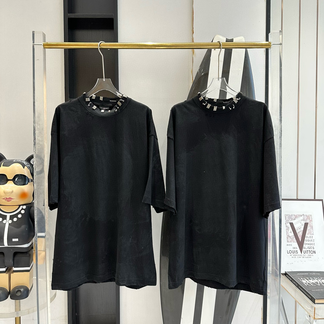 NIGO Balenciaga Men's Summer Solid Oversized Perforated T-Shirt Faded Crew Neck Sweatshirt Hat Ngvp #nigo6483