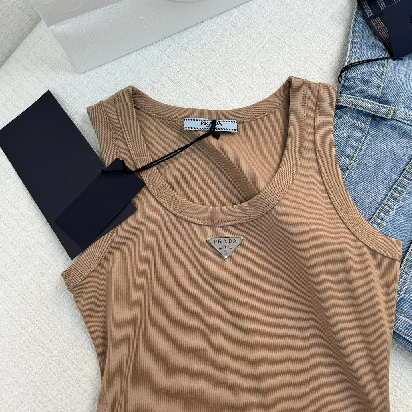 NIGO Prada Women's Summer Solid Color Round Neck Knit Sleeveless Tank Top Vest #nigo98763