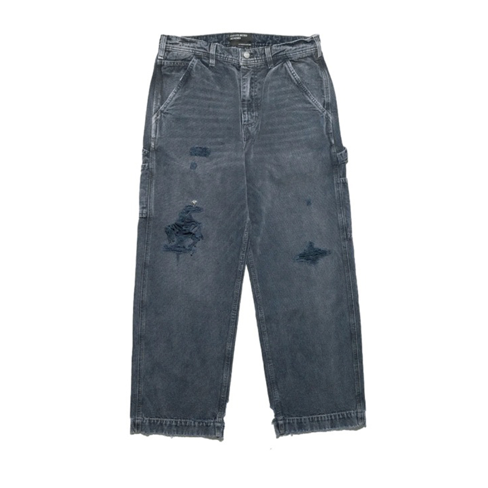 NIGO Enfants Riches Deprimes Men's Women's Four Seasons Solid Color Zipper Mid Waist Fitted Washed Workwear Jeans Long Pants Ngvp #nigo7988