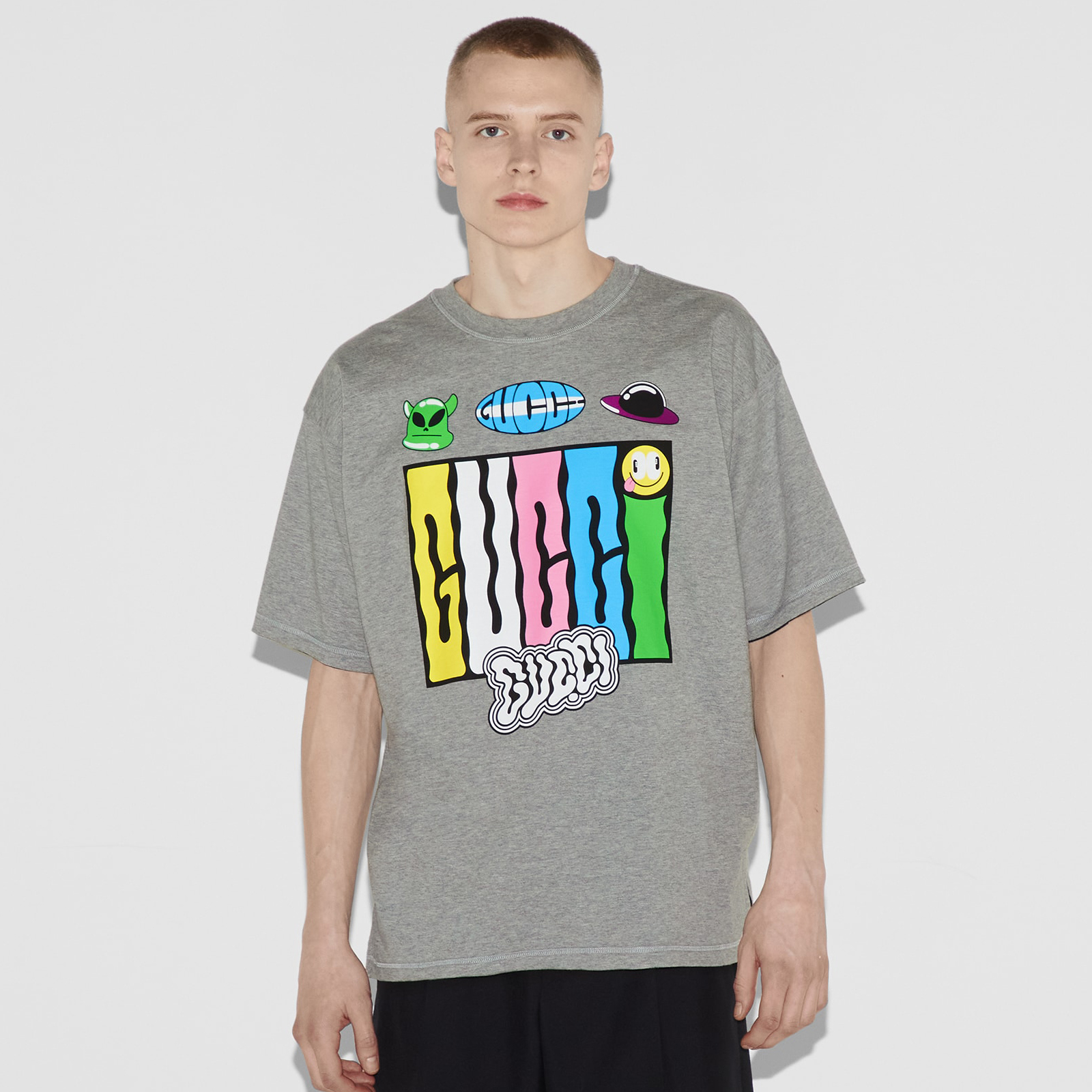 NIGO Gucci Men's Summer Cartoon Logo Letter Printed Double Side Wear Round Neck Short Sleeve T-Shirt #nigo98788
