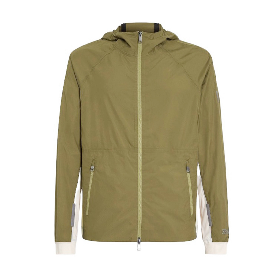 NIGO Ermenegildo Zegna Men's Spring and Autumn Fashion Color Blocking Stripe Zipper Long Sleeve Fitted Hooded Jacket Ngvp #nigo7989