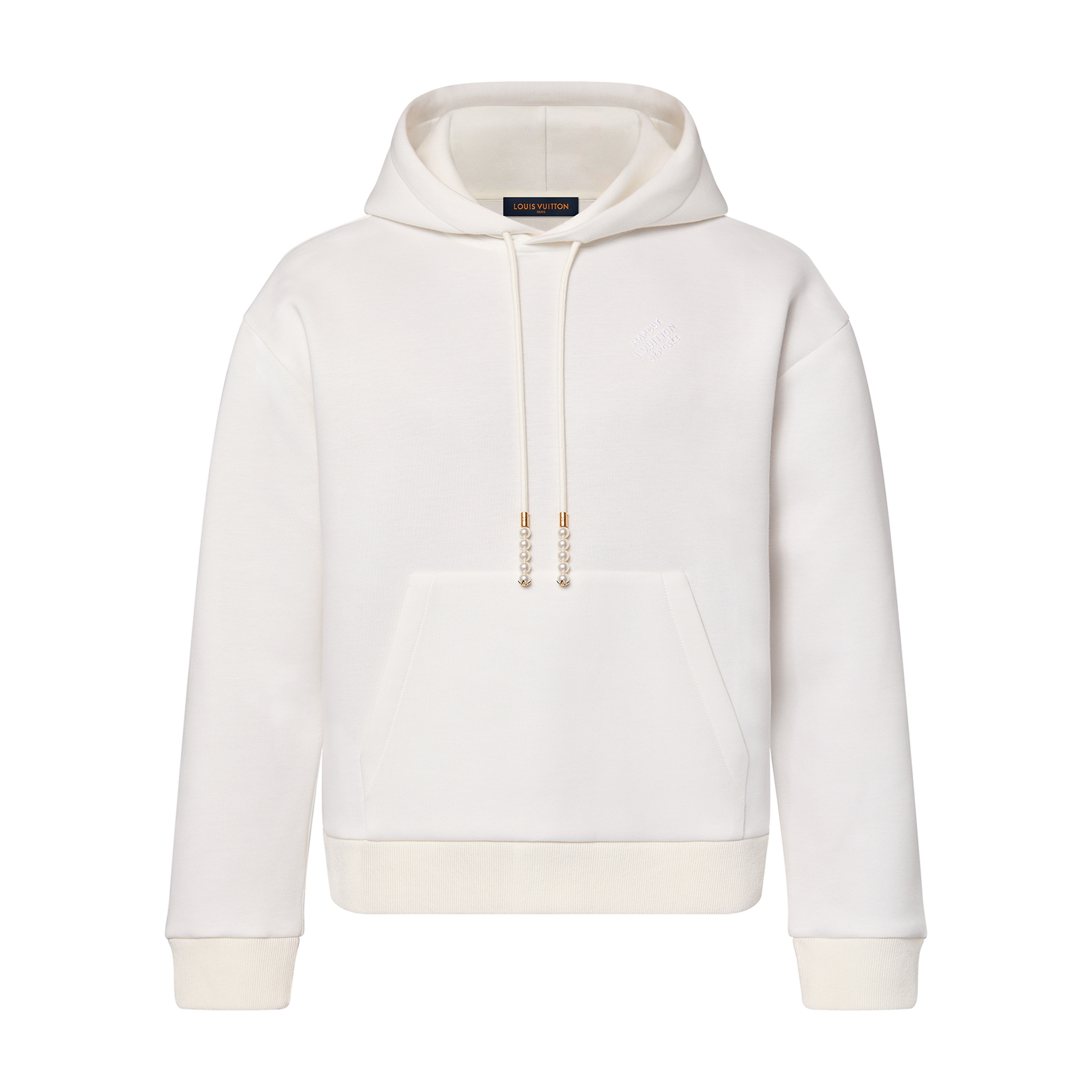 NIGO Louis Vuitton Men's Spring and Autumn White Logo Letter Embroidery Long Sleeve Hooded Sweatshirt Pullover #nigo98778