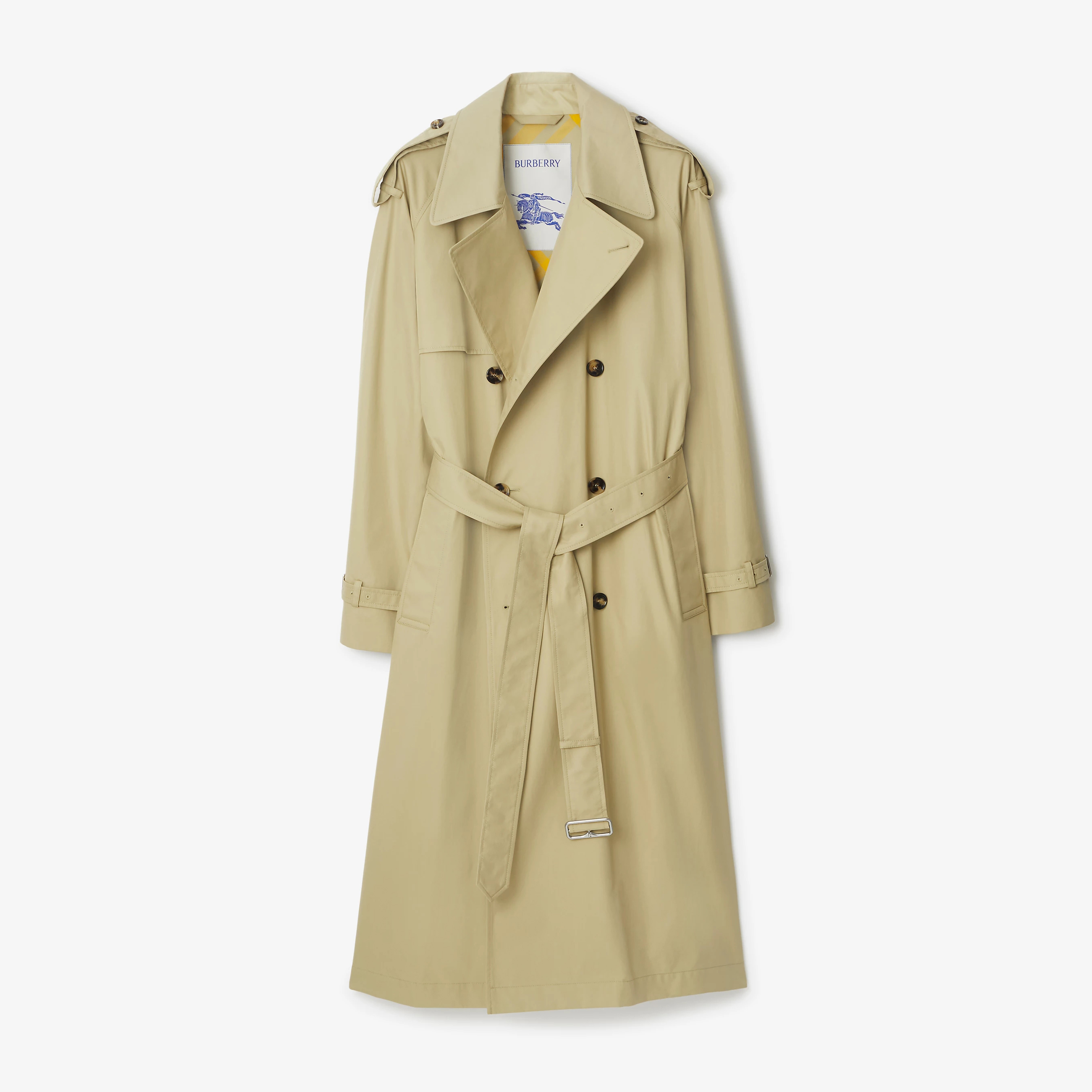 NIGO Burberry Men's Spring And Fall Solid Color Double Breasted Tie Waist Long Windbreaker Coat Jacket #nigo98782