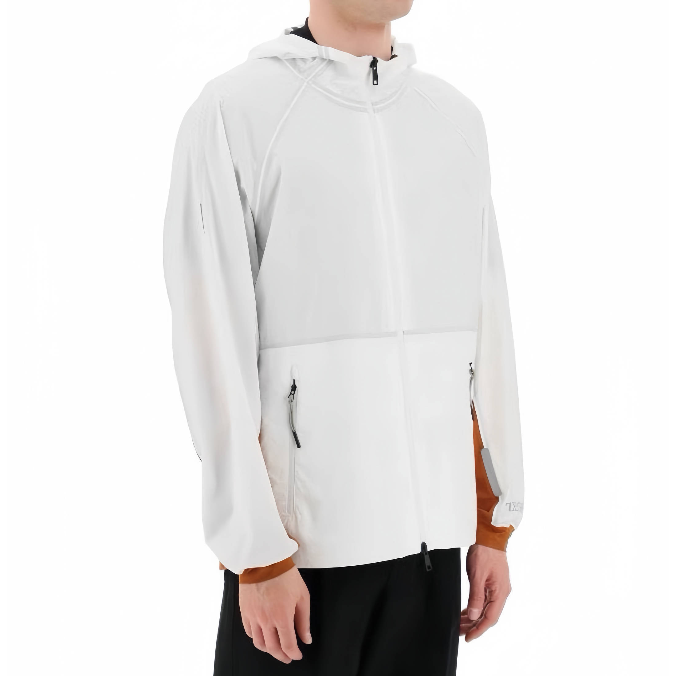 NIGO Ermenegildo Zegna Men's Spring and Autumn Fashion Color Blocking Stripe Zipper Long Sleeve Fitted Hooded Jacket Ngvp #nigo7989