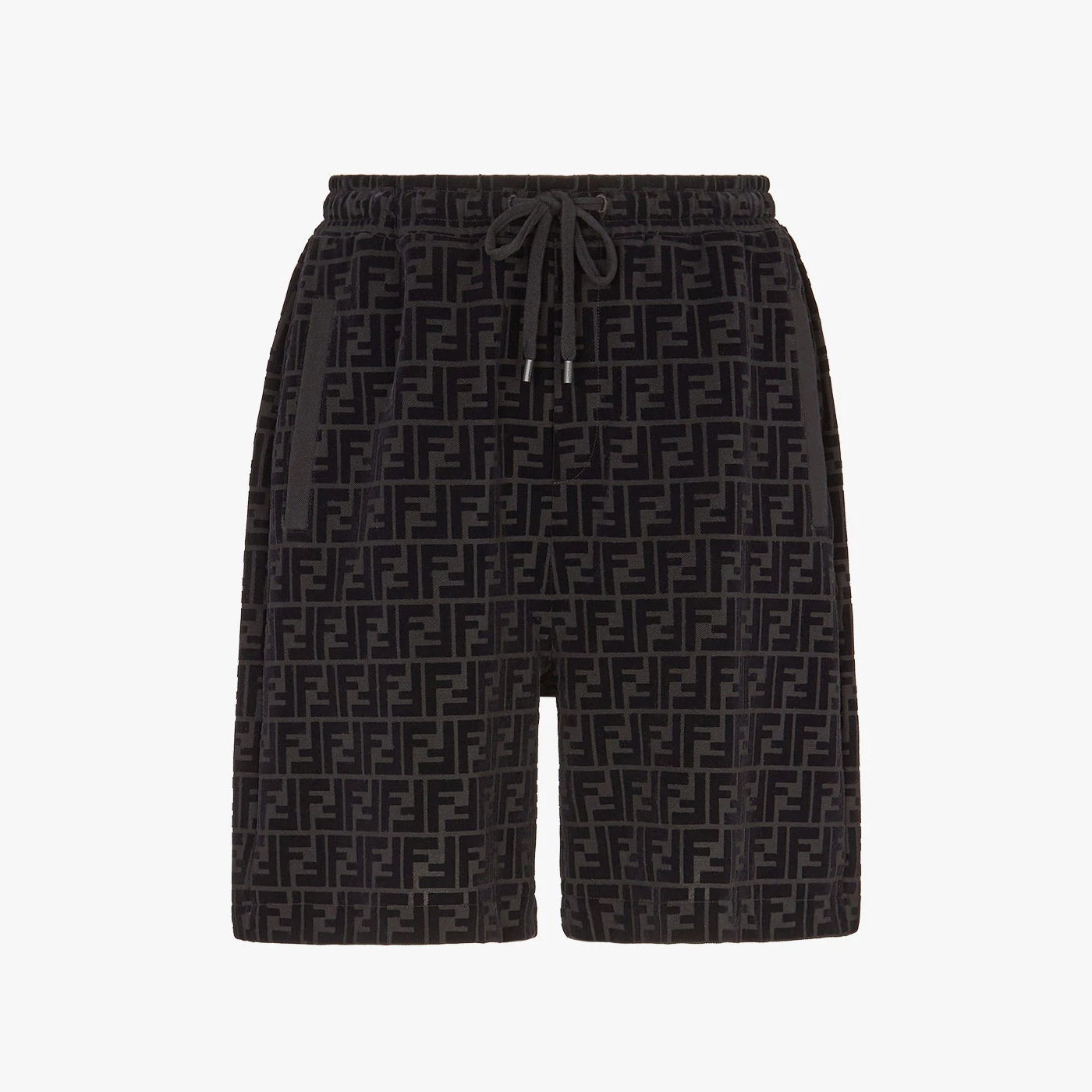 NIGO Fendi Men's Summer Black Letter Logo Print Drawstring Straight Casual Short Pants #nigo98816