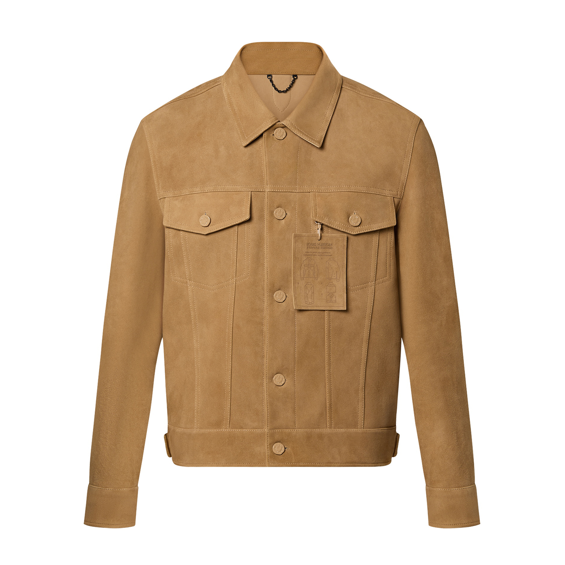 NIGO Louis Vuitton Men's Autumn and Winter Khaki Sheepskin Pocket Single Breasted Jacket #nigo98817