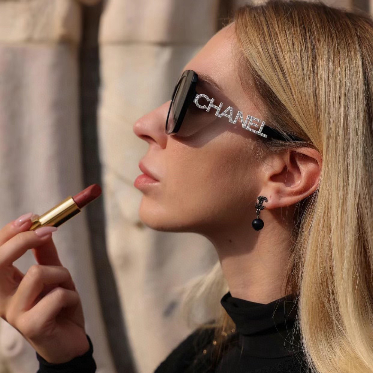 NIGO Chanel Women's Monogram Logo Hollow Out Decorative Acetate Irregular Sunglasses Glasses #nigo98824