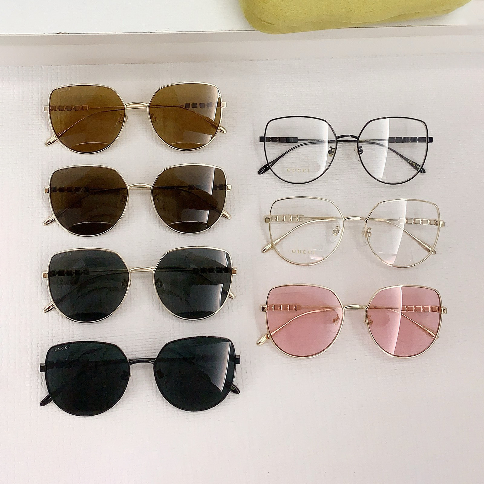 NIGO Gucci Women's Monogram Slim Frame Alloy Square Sunglasses Eyeglasses Glasses #nigo98821