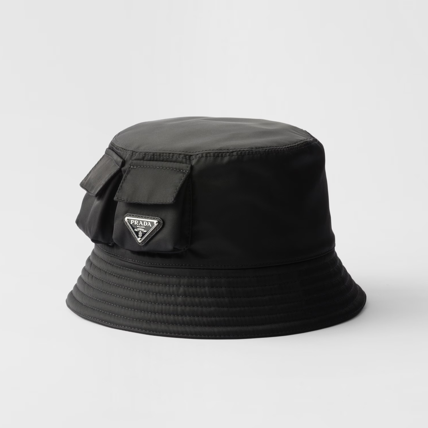NIGO Prada Men's Black Small Pocket Nylon Triangle Label Fisherman's Hat Cap #nigo98828