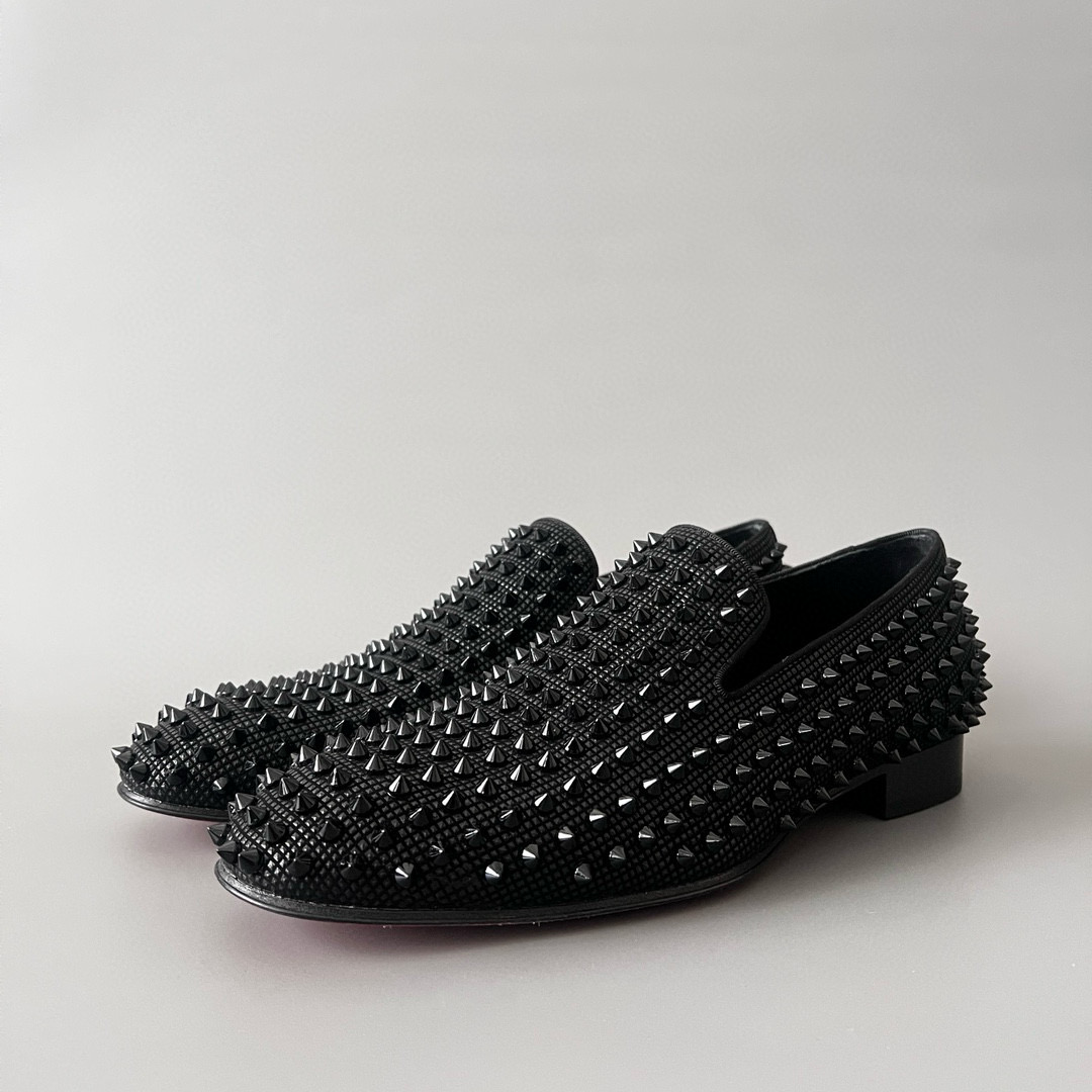 NIGO Christian Louboutin Men's Four Seasons Fashion Black Rivet Low Top Round Toe Casual Shoes Ngvp #nigo8136