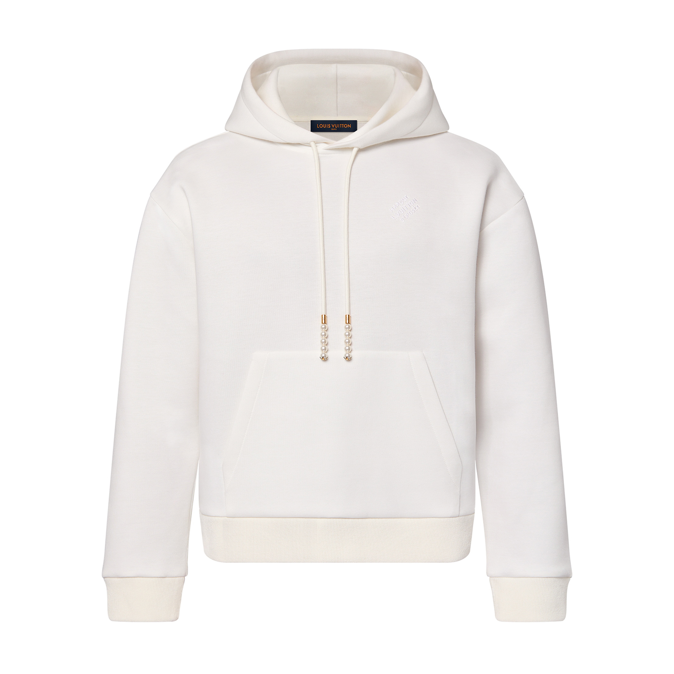 NIGO Louis Vuitton Men's Spring and Autumn White Logo Letter Embroidery Long Sleeve Hooded Sweatshirt Pullover #nigo98836