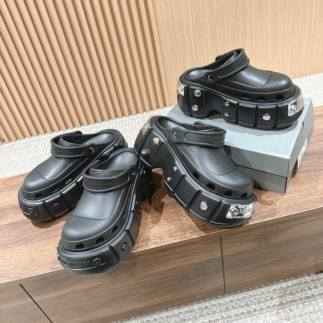 NIGO Balenciaga Metal Punk Platform Muffin Slipper Hole Shoes Increased Shoes #nigo98844