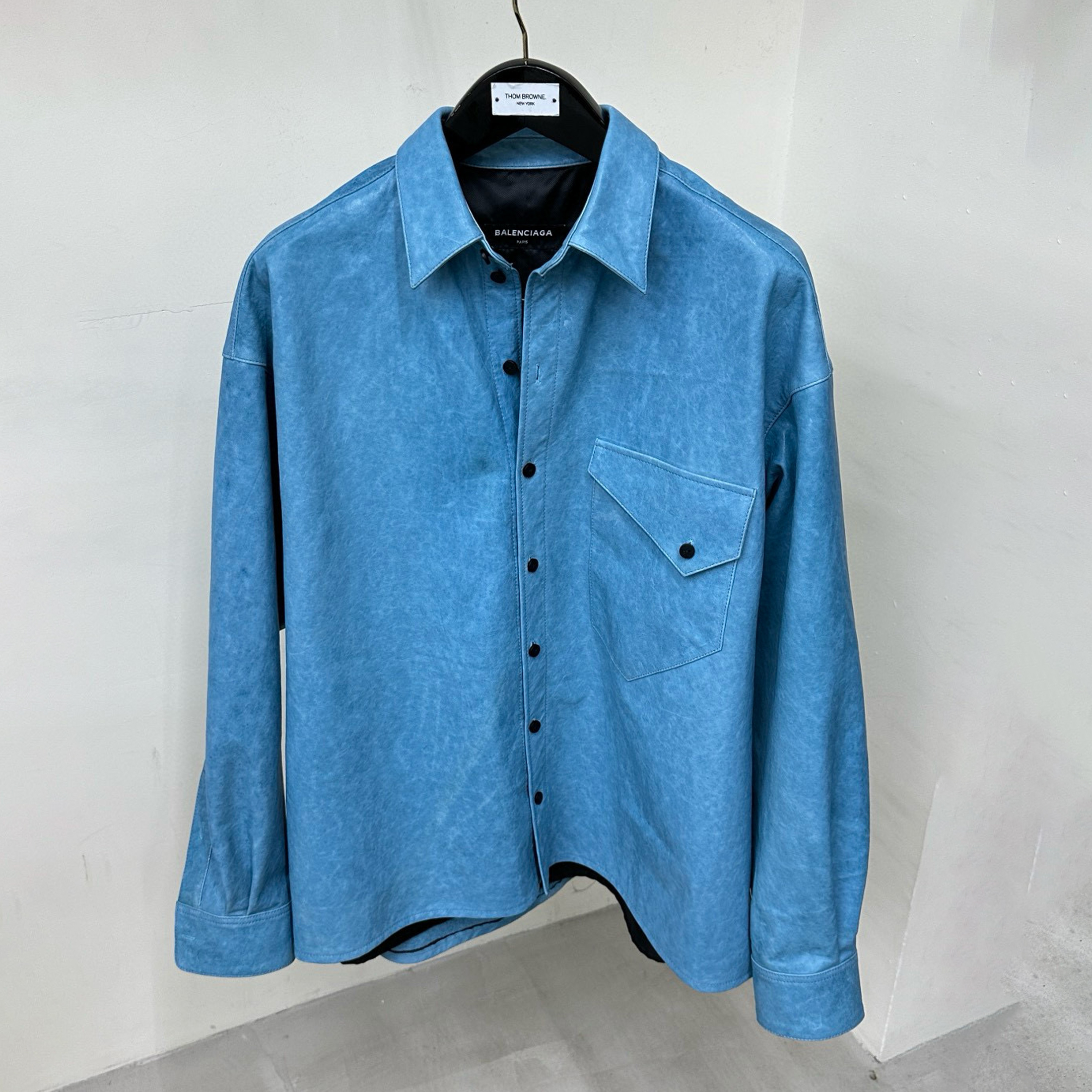 NIGO Balenciaga Men's Spring And Summer Fashion Solid Color Do Old Washed Loose Long-Sleeved Sheepskin Shirt Ngvp #nigo8135