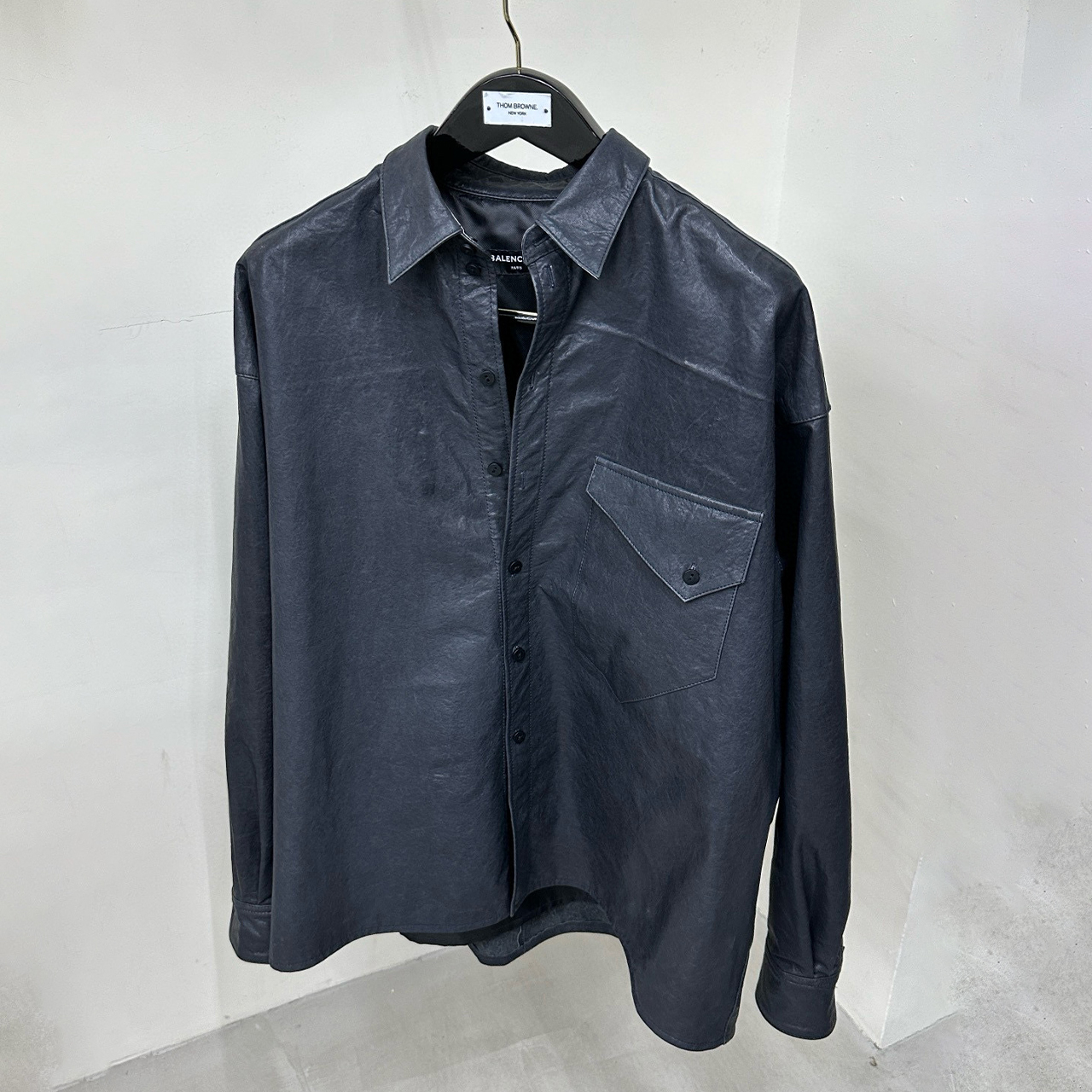 NIGO Balenciaga Men's Spring And Summer Fashion Solid Color Do Old Washed Loose Long-Sleeved Sheepskin Shirt Ngvp #nigo8135