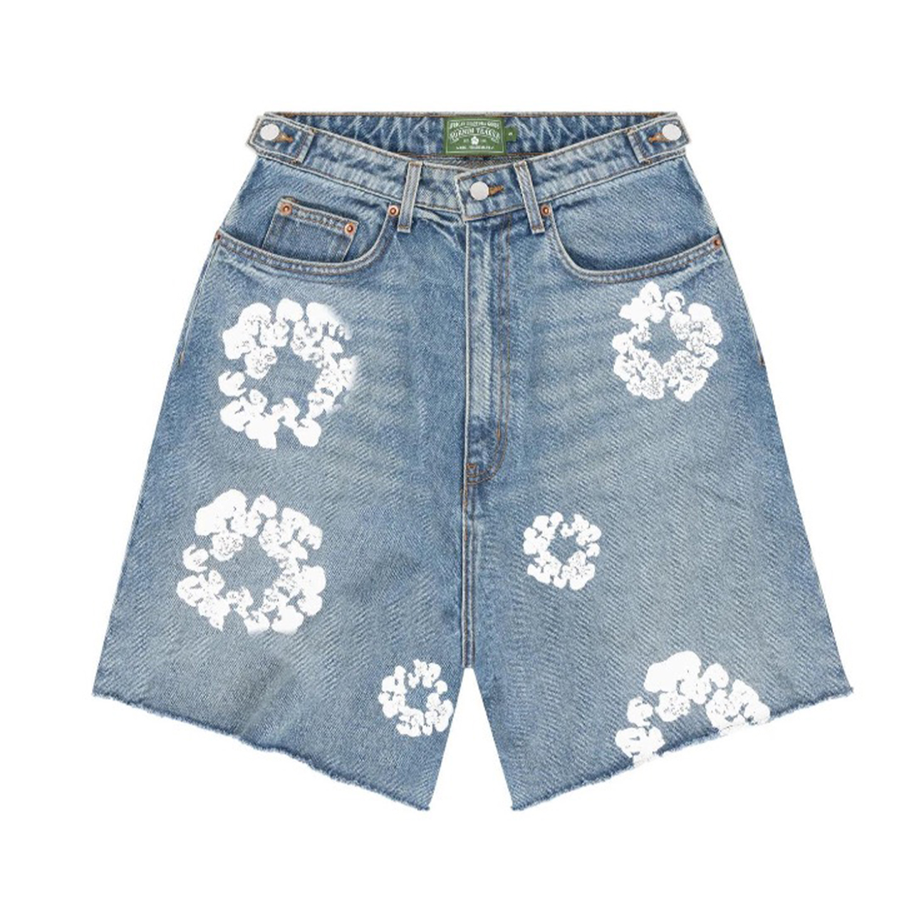 NIGO Denim Tears Men's Women's Summer Cotton Floral Print Mid Waist Zipper Solid Color Denim Shorts Ngvp #nigo8141