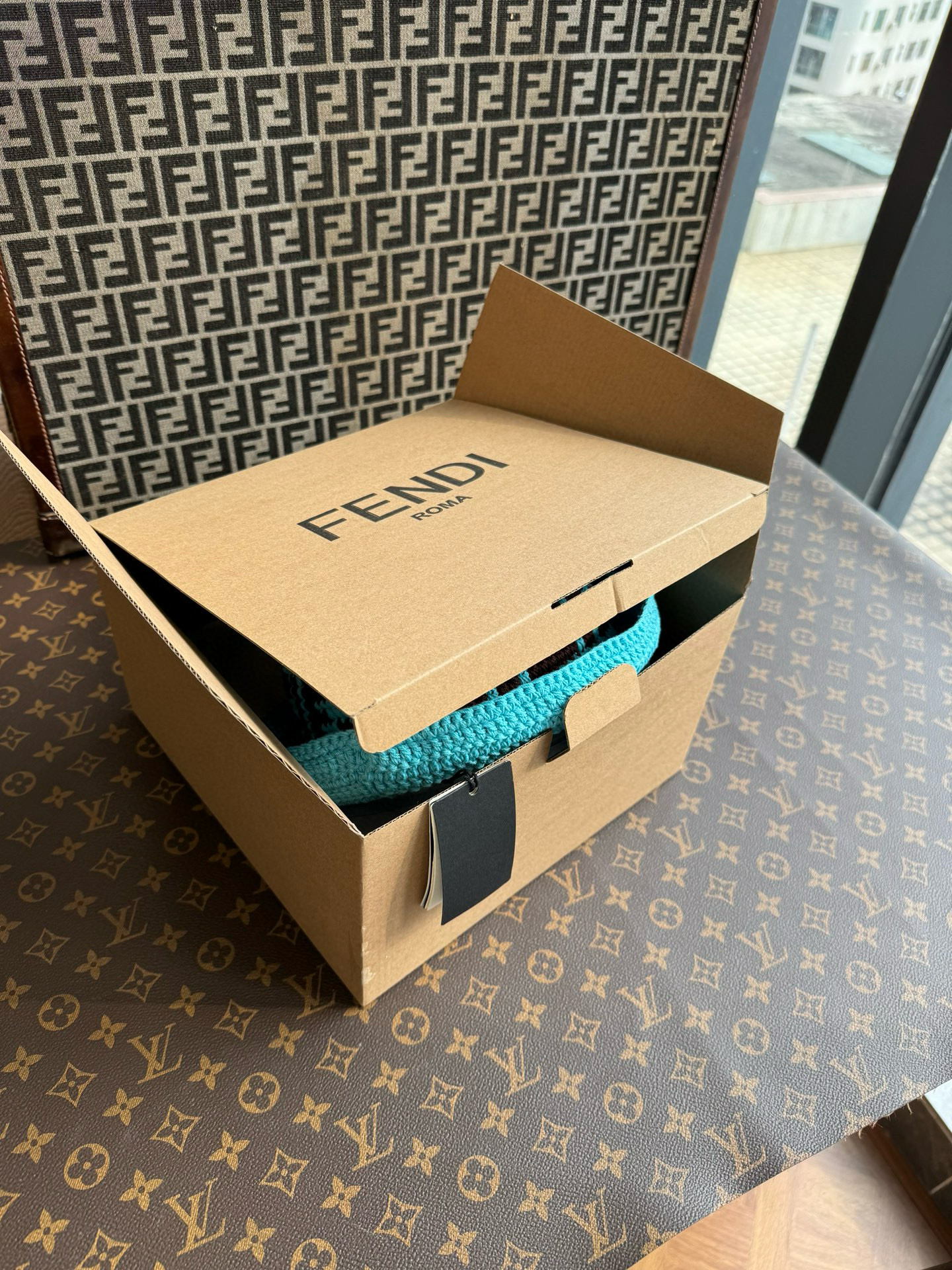 NIGO Fendi Women's Blue Faux Cotton Woven Fisherman's Hat Cap #nigo98864