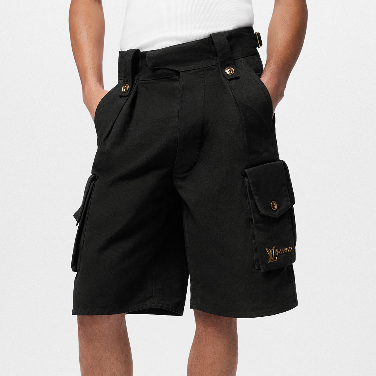 NIGO Louis Vuitton Men's Summer Black Logo Letter Loose 5 Points Short Pants #nigo98875