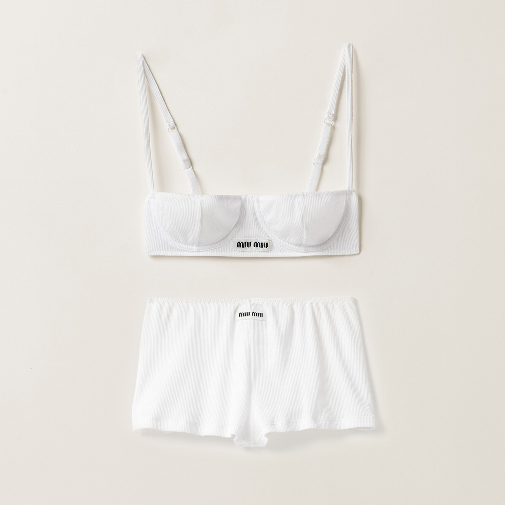NIGO MiuMiu Women's Cotton Solid Color Letter Printed Sling Bra Knit Panty underpants Set Suit #nigo98891