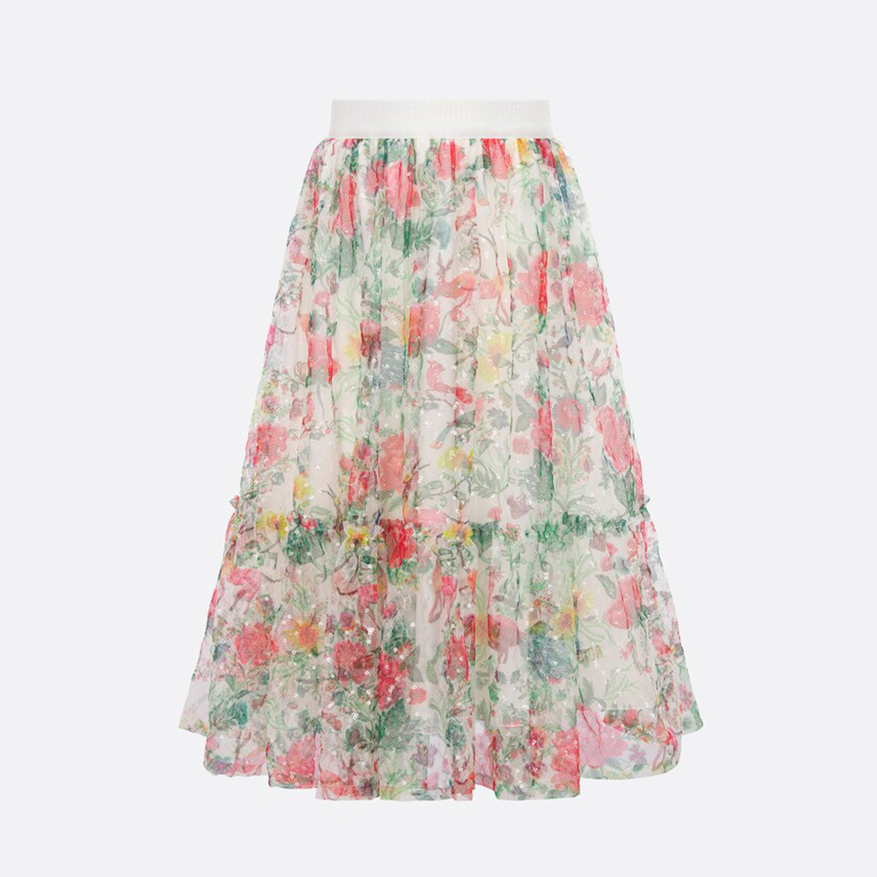 NIGO Dior Kids Spring And Autumn High Street Floral Printed Tulle Long Fitted Half Skirt #nigo31265