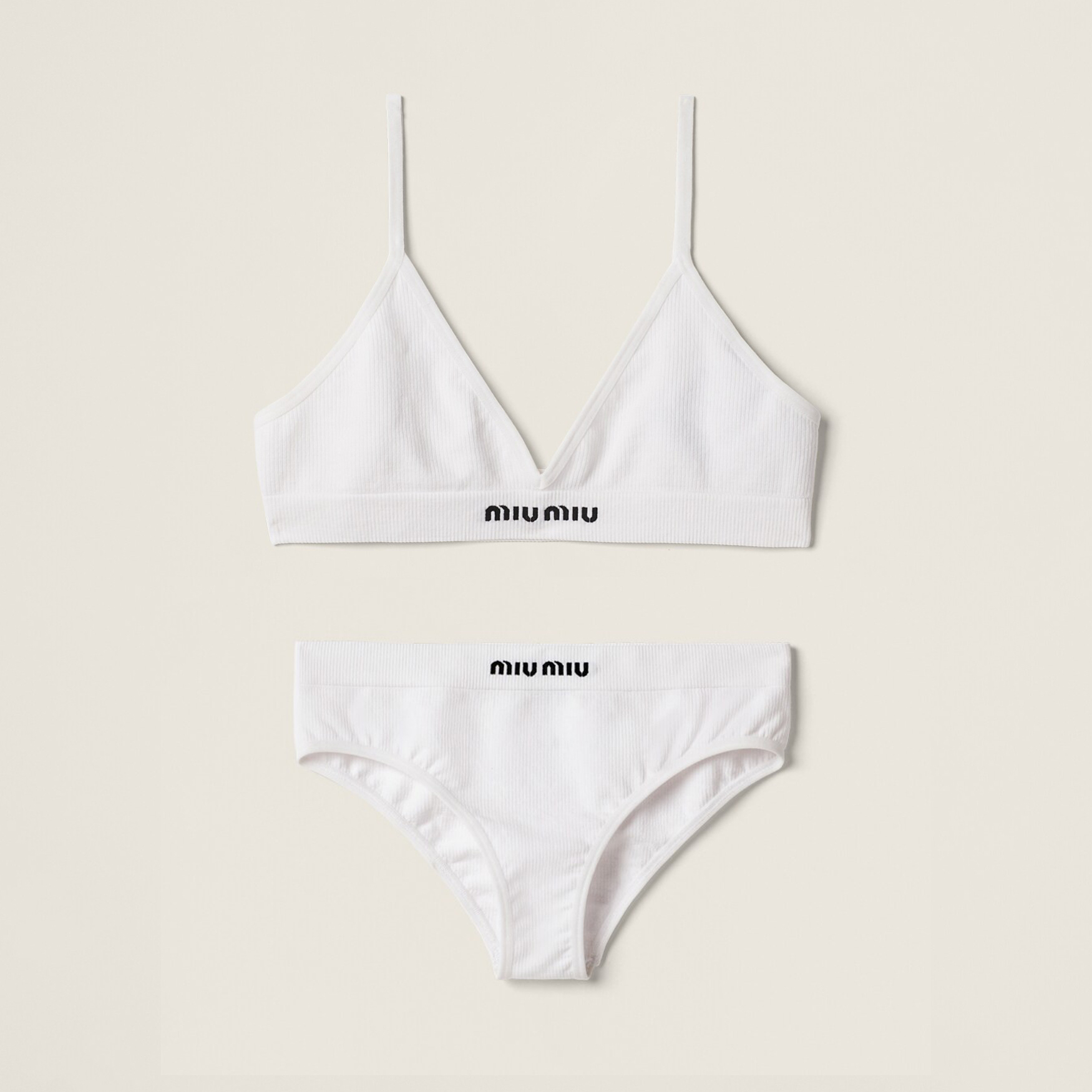 NIGO MiuMiu Women's Summer Solid Color Monogram Printed Bra Triangle Panty Underpants Set Suit #nigo98894