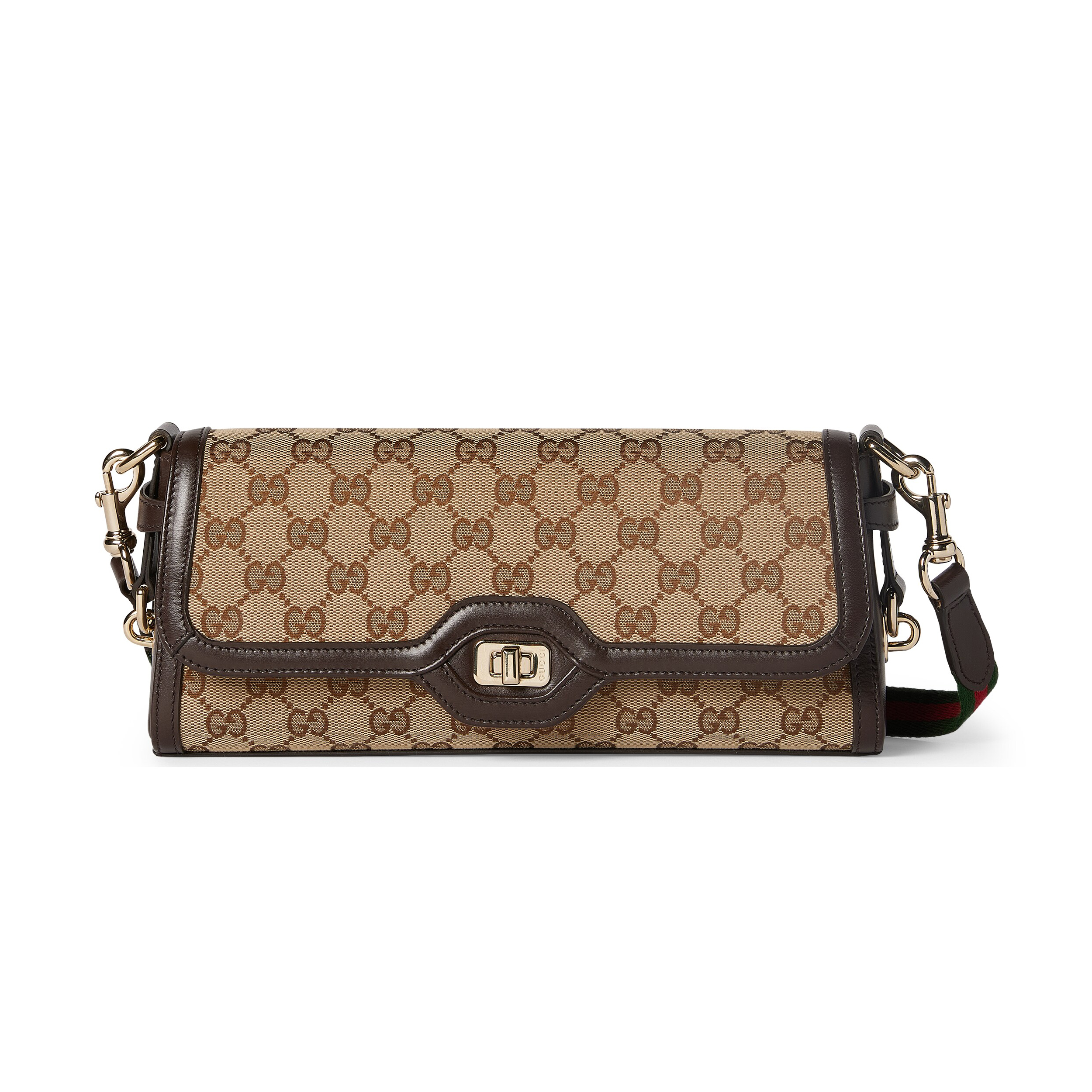NIGO Gucci Women's Removable Shoulder Strap Swivel Zipper Closure Canvas with Leather Crossbody Shoulder Bag Bags #nigo98885