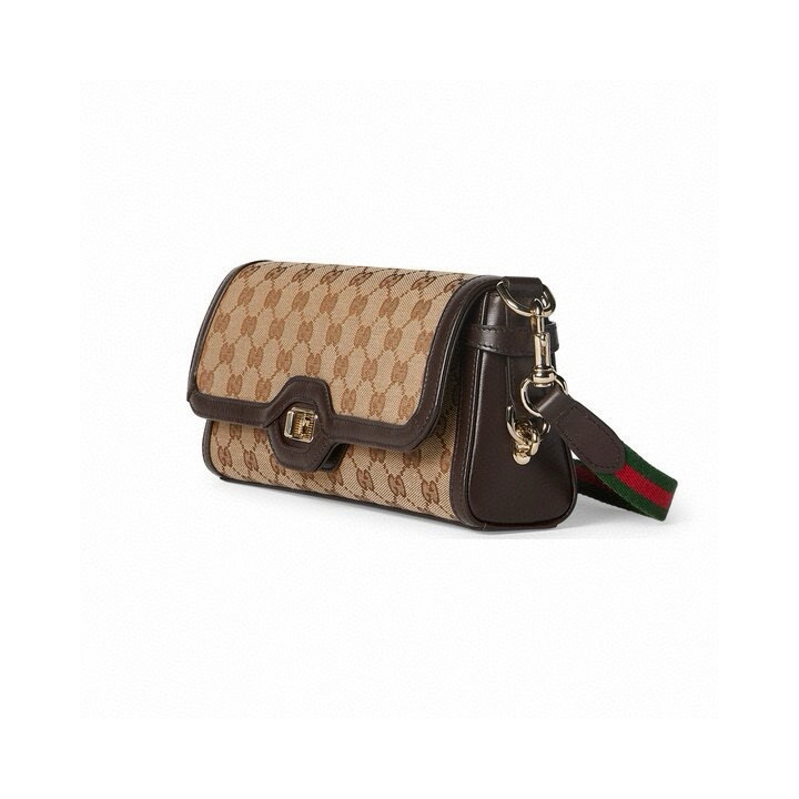 NIGO Gucci Women's Removable Shoulder Strap Swivel Zipper Closure Canvas with Leather Crossbody Shoulder Bag Bags #nigo98885