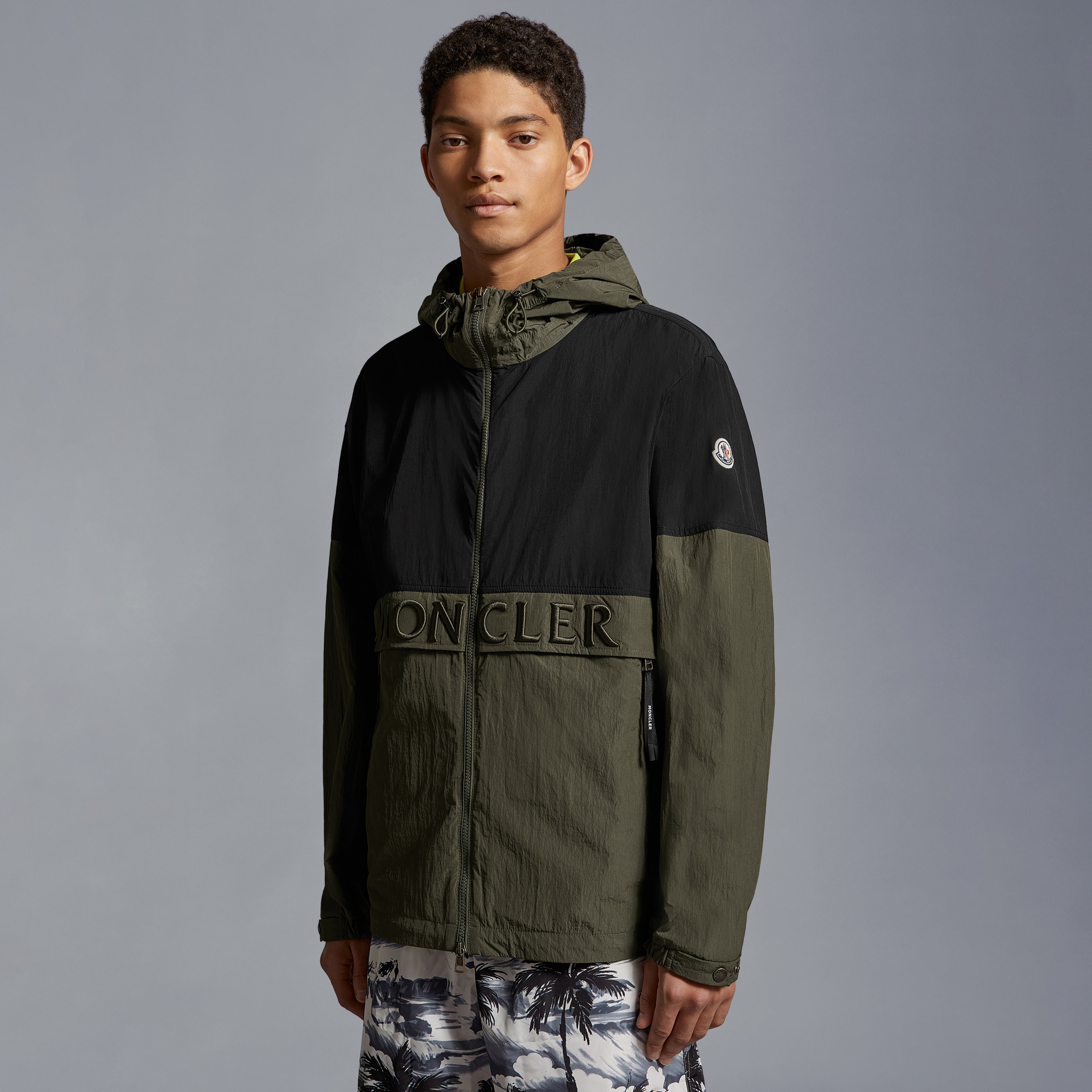 Nigo Moncler Men's Spring and Autumn Black Green Zipper Loose Hooded Long Sleeve Jacket #nigo98888