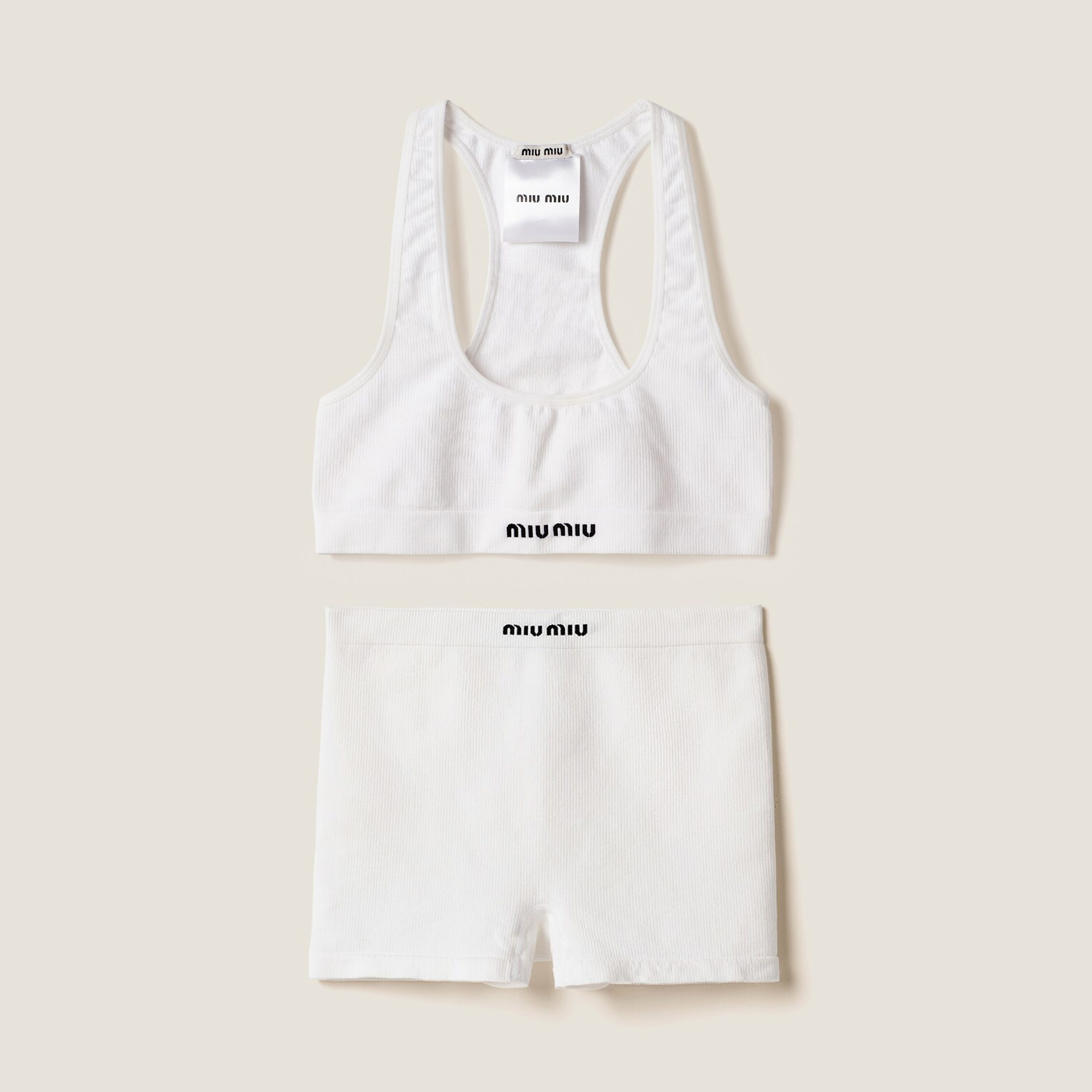 NIGO MiuMiu Women's Summer Solid Color Logo Letter Jacquard Sports Underwear Boxer Briefs Panty underpants Set Suit #nigo98893