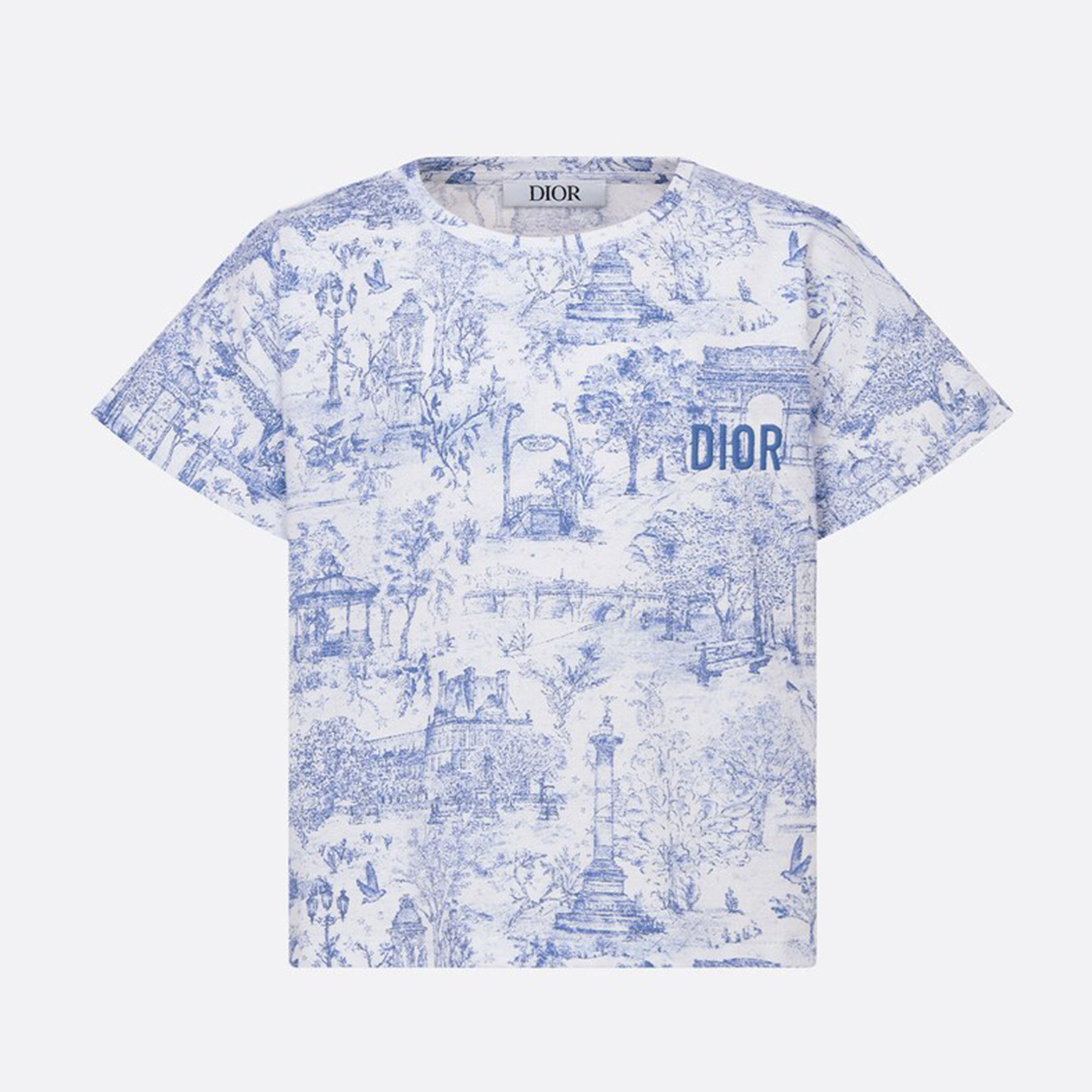 NIGO Dior Kid's Summer Logo Letter Embroidery Round Neck T-shirt Floral Printed Elastic Flared Short Half Skirt #nigo31268