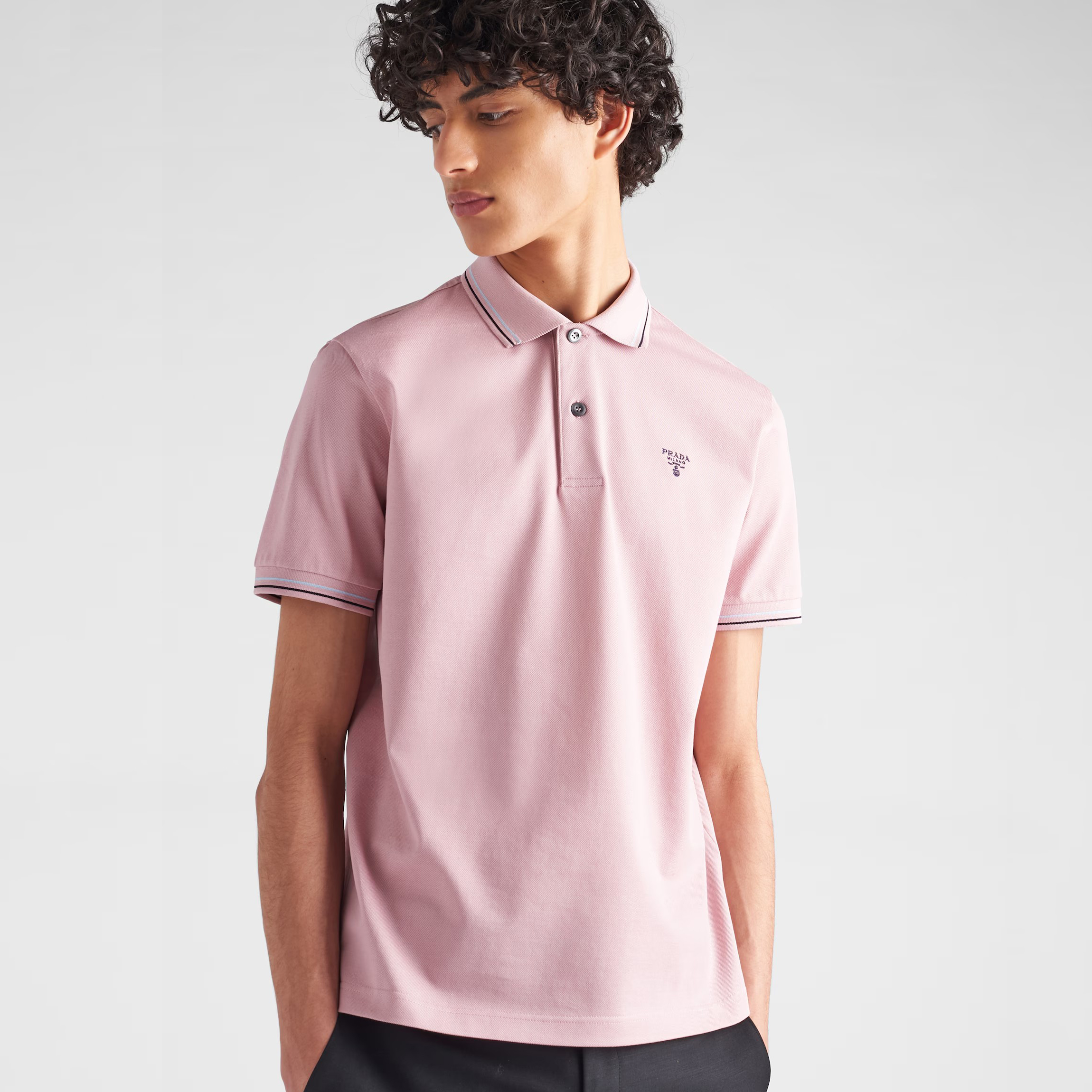 NIGO Prada Men's Summer Solid Color Embroidered Logo Knit Polo Shirt Short Sleeve T-Shirt #nigo98922