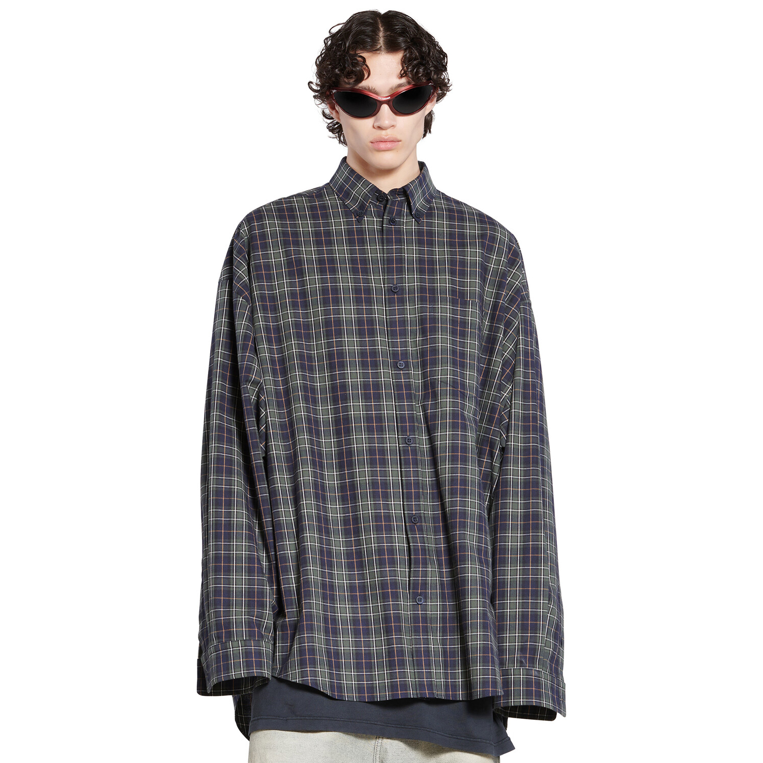 NIGO Balenciaga Men's Spring And Fall Color Blocking Plaid Single Breasted Cotton Long Sleeved Shirt #nigo98918